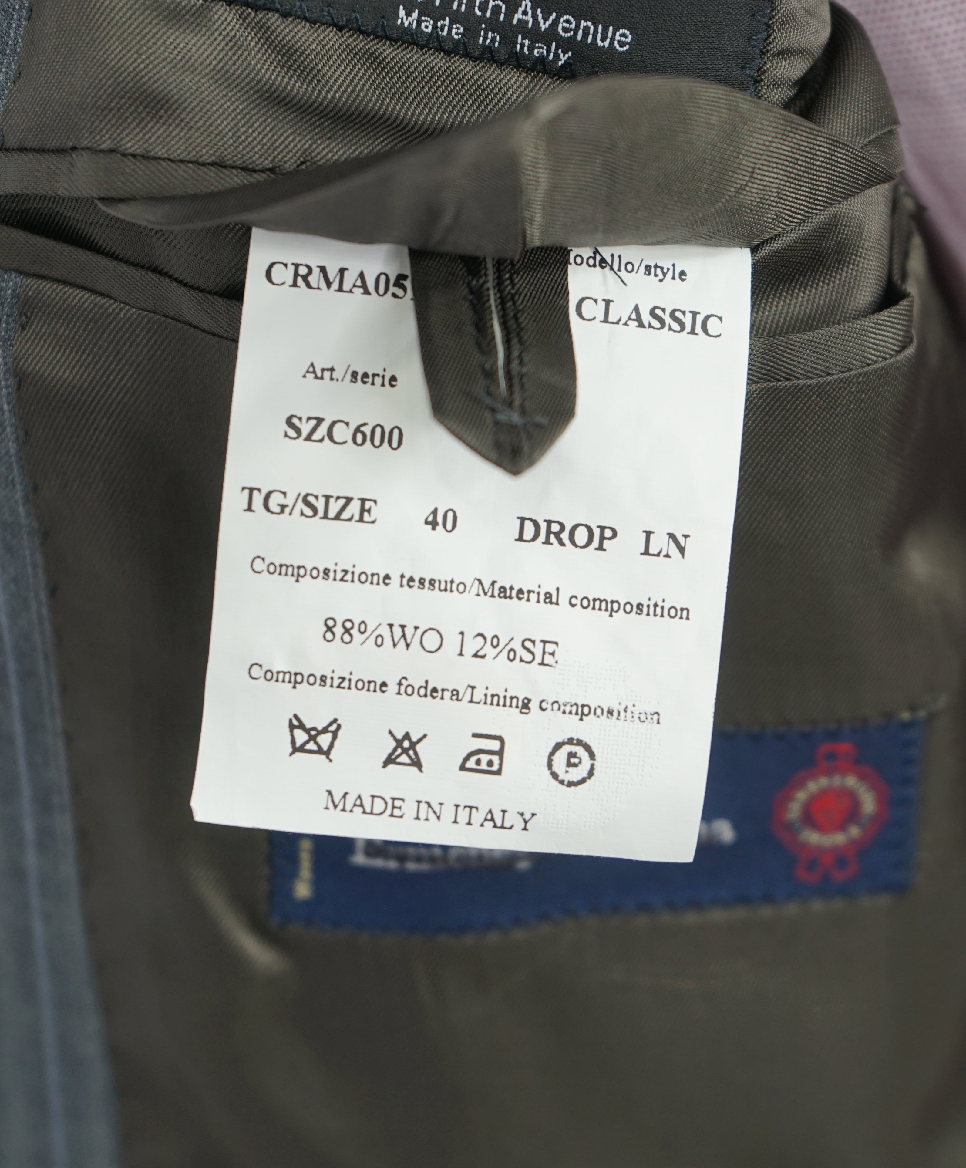 ERMENEGILDO ZEGNA - By SAKS FIFTH AVENUE "Classic" SILK Gray Stripe Suit - 40L