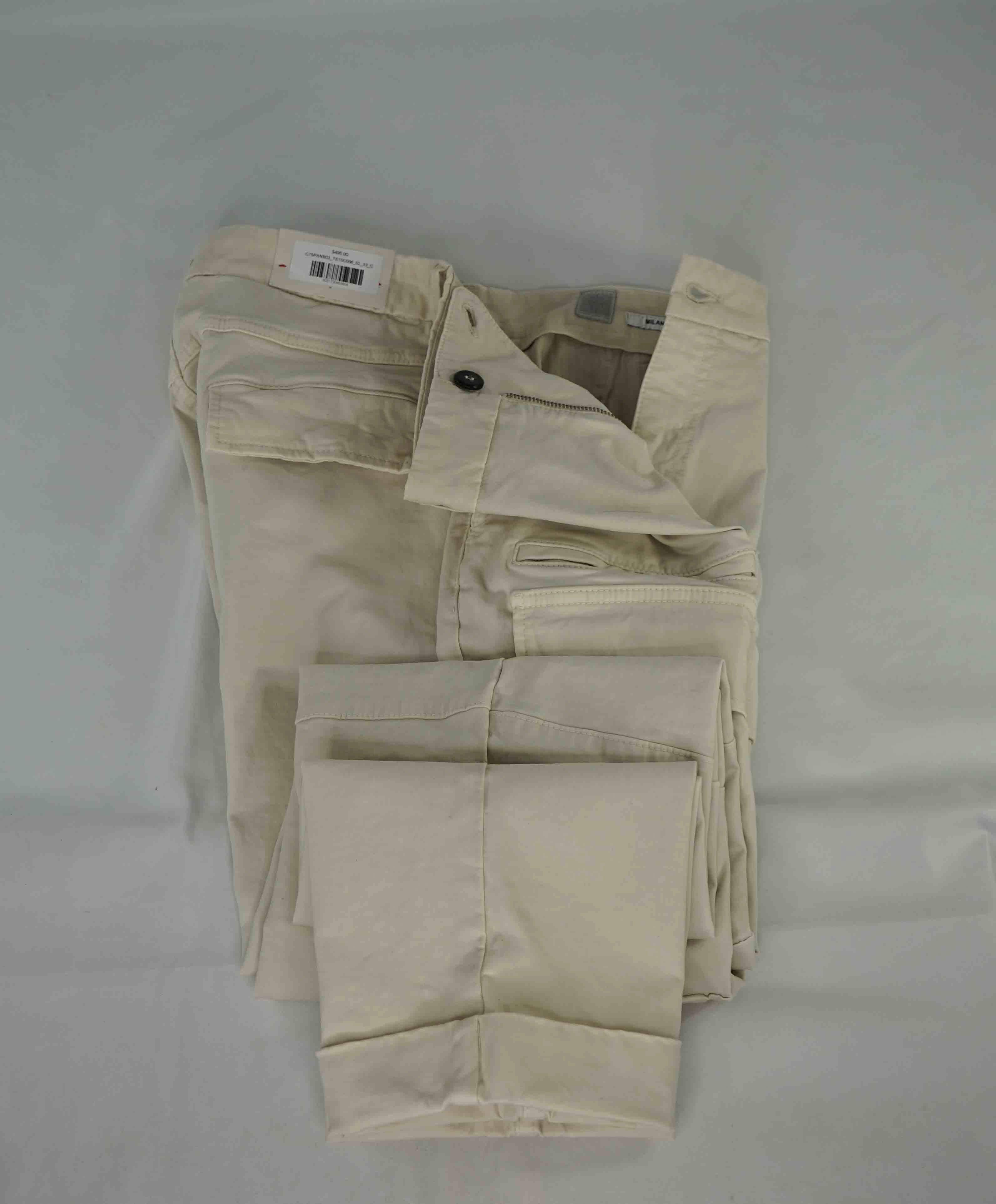 $495 ELEVENTY - SAND Cotton/Elastane "MILANO" Fit Chino Cargo Slim Pants- 33W