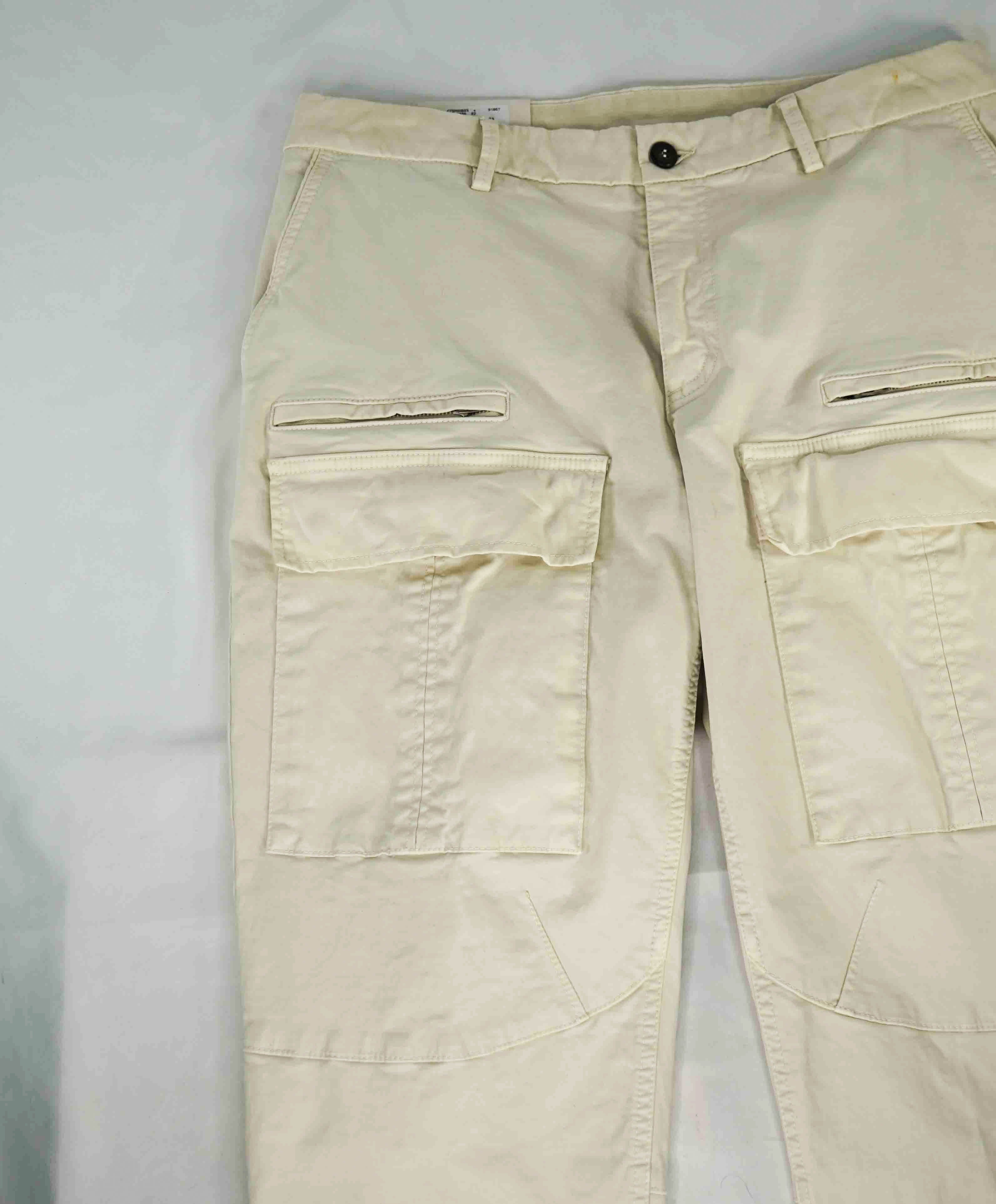 $495 ELEVENTY - SAND Cotton/Elastane "MILANO" Fit Chino Cargo Slim Pants- 33W