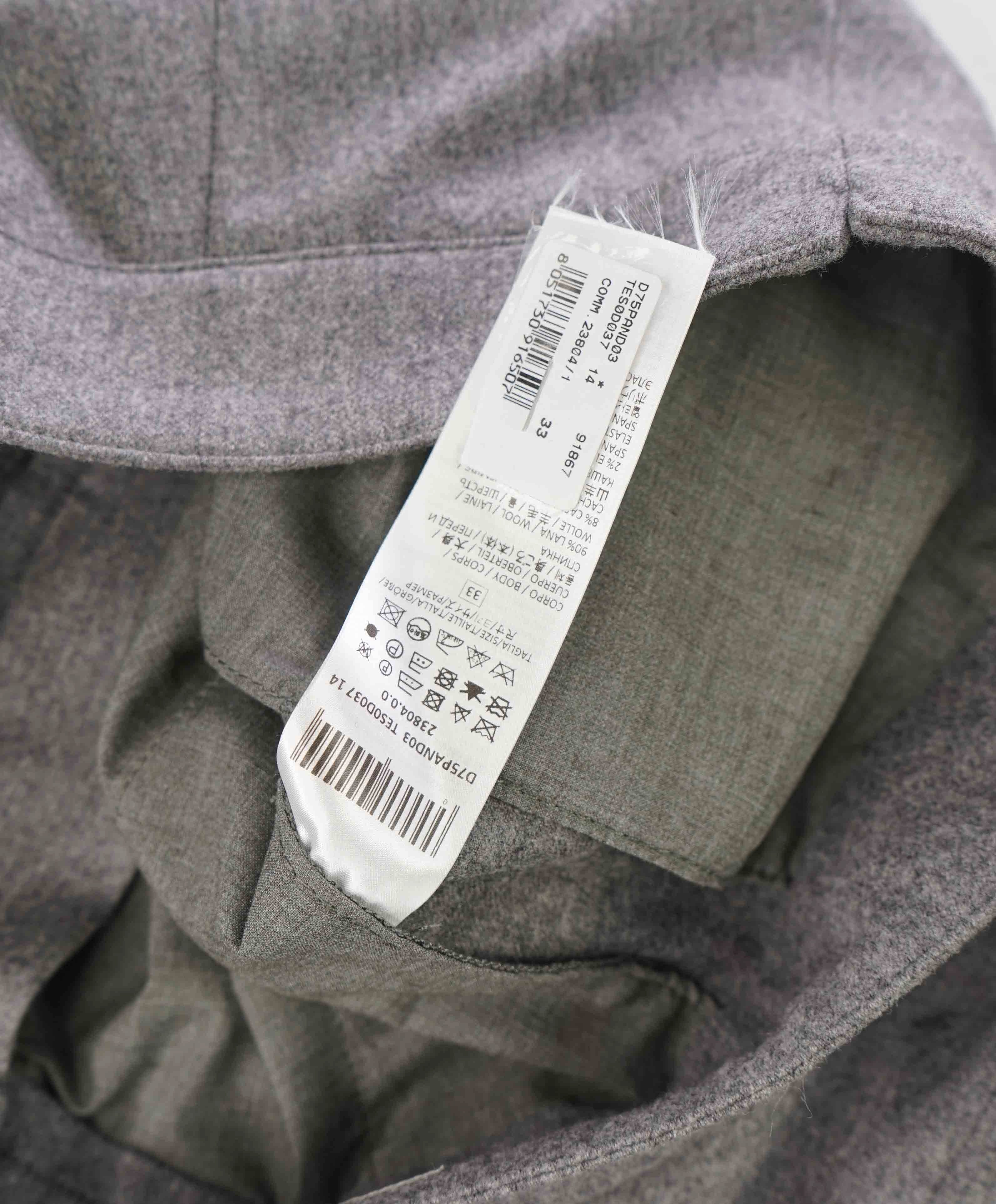 $695 ELEVENTY - *SIDE TAB* CASHMERE/WOOL Belted Neapolitan Dress Pant- 33W