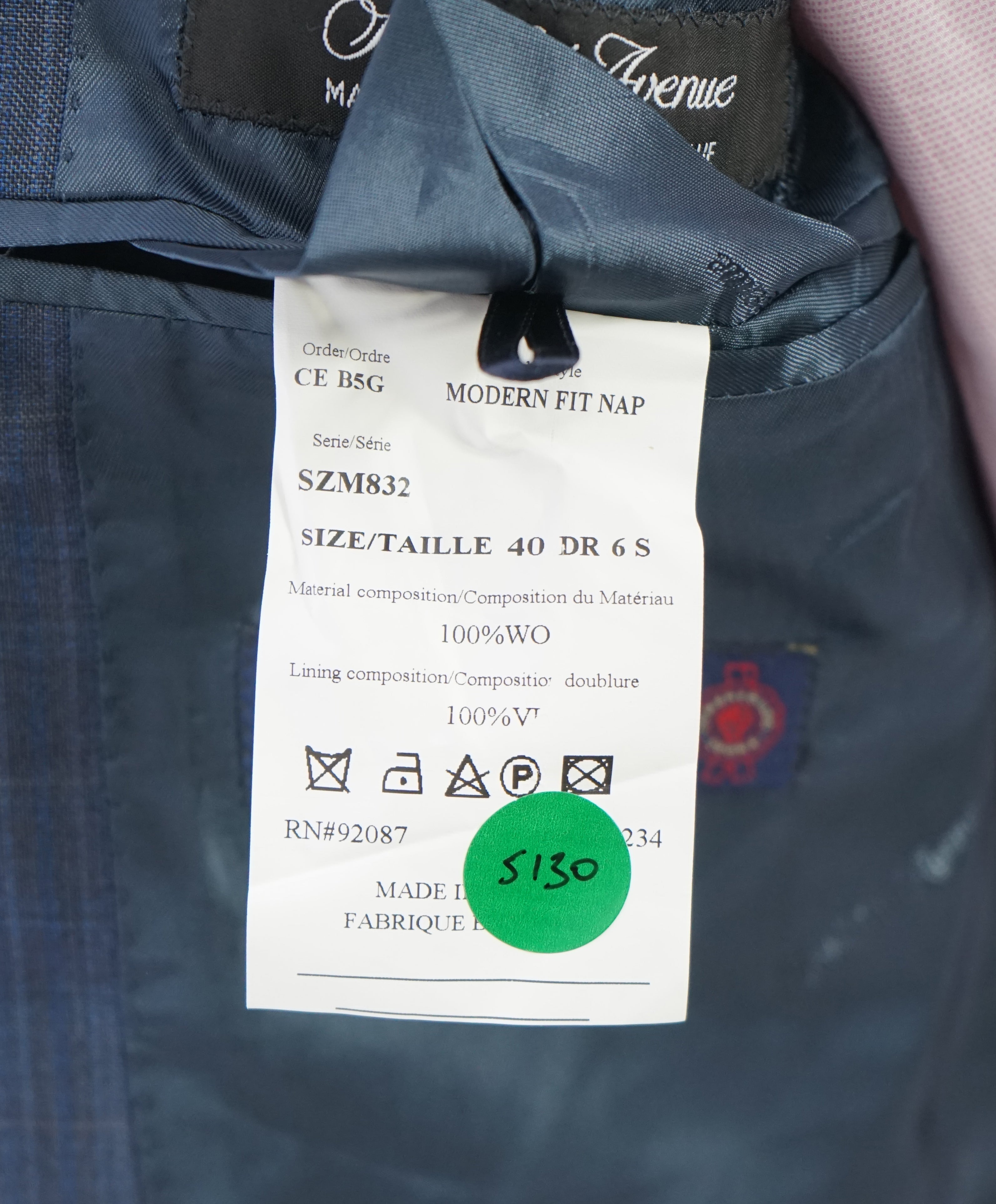 ERMENEGILDO ZEGNA - By SFA *TRAVELLER/ AUSTRALIAN WOOL* Blue Gray Check Suit - 40S