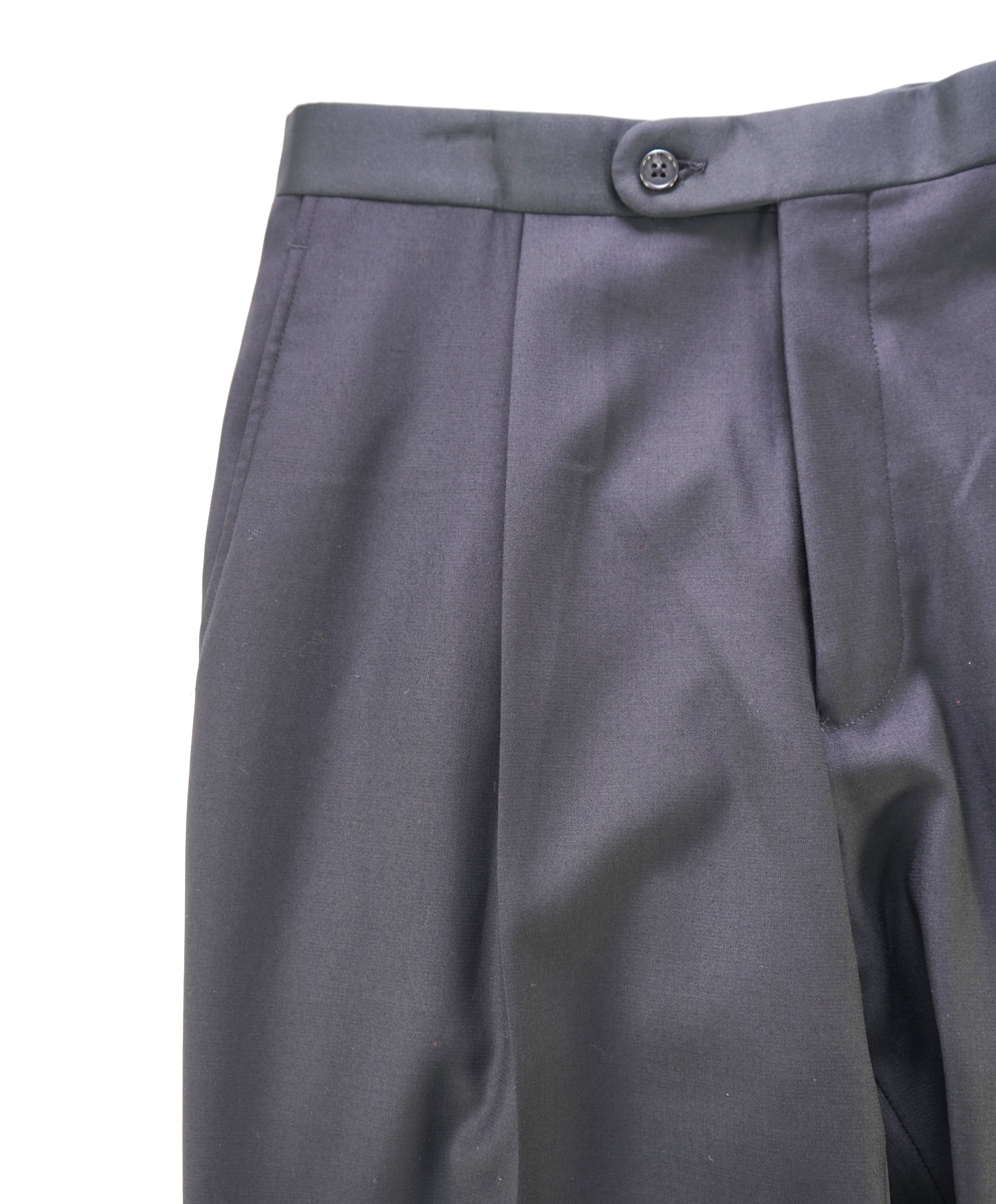 SAKS FIFTH AVE - Tuxedo Dinner Flat Front Wool Pants - 31W