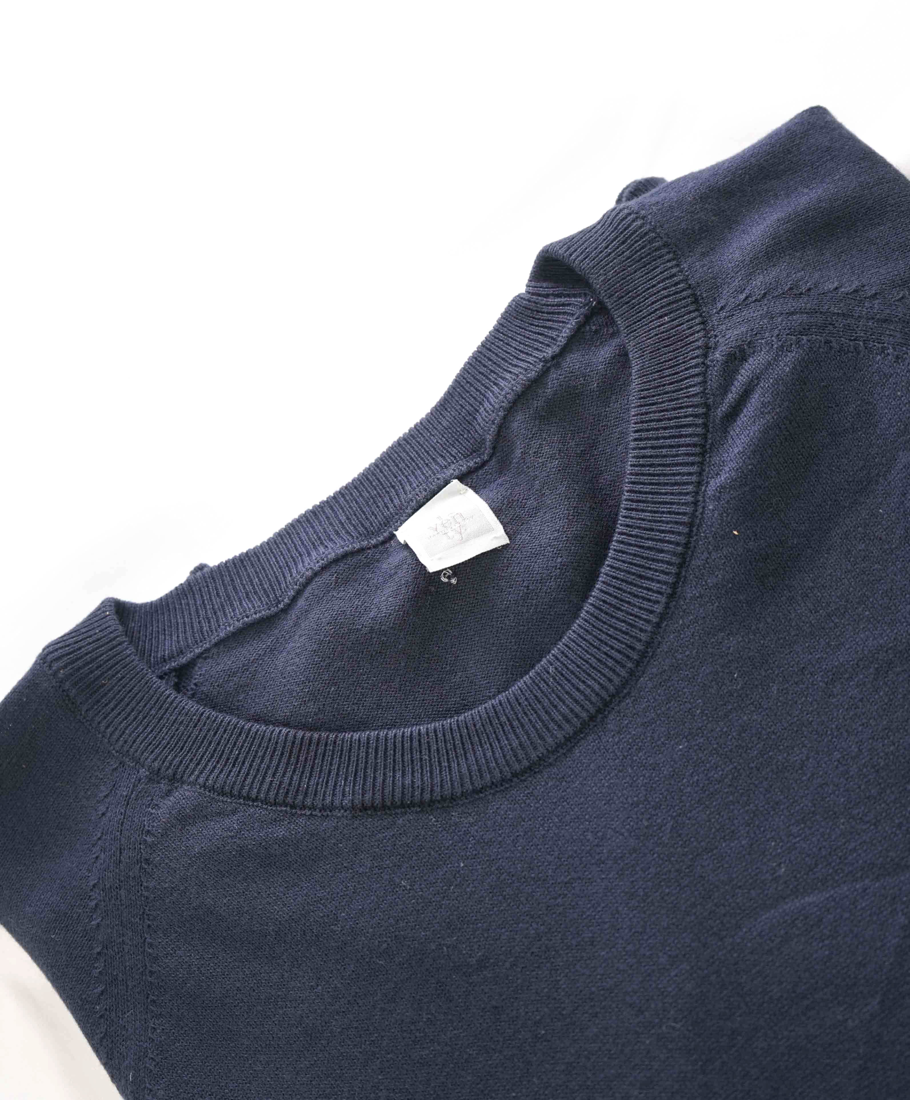 $545 ELEVENTY - "LOS ANGELES" Blue Crewneck Cotton Sweater - XXL