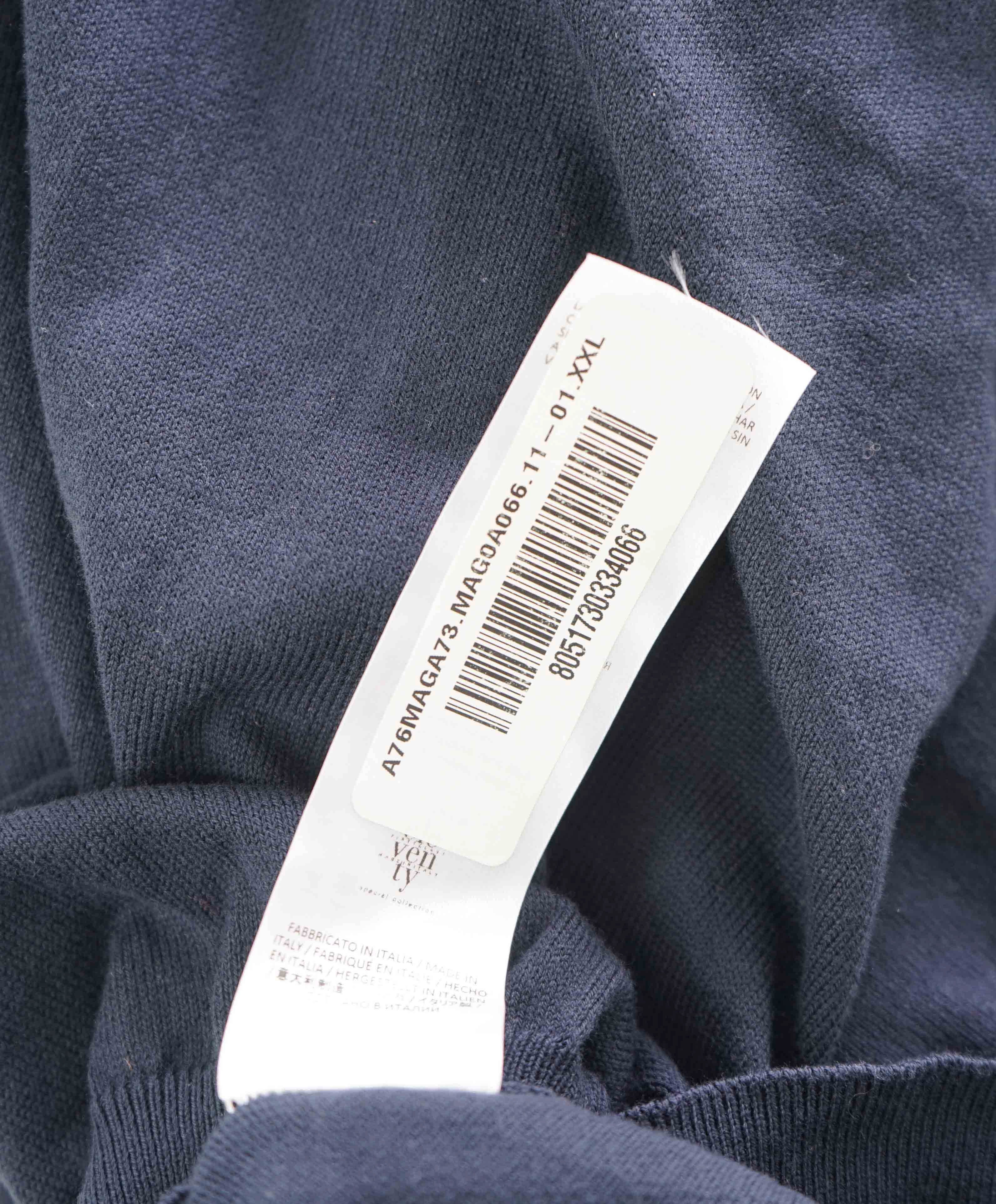 $545 ELEVENTY - "LOS ANGELES" Blue Crewneck Cotton Sweater - XXL