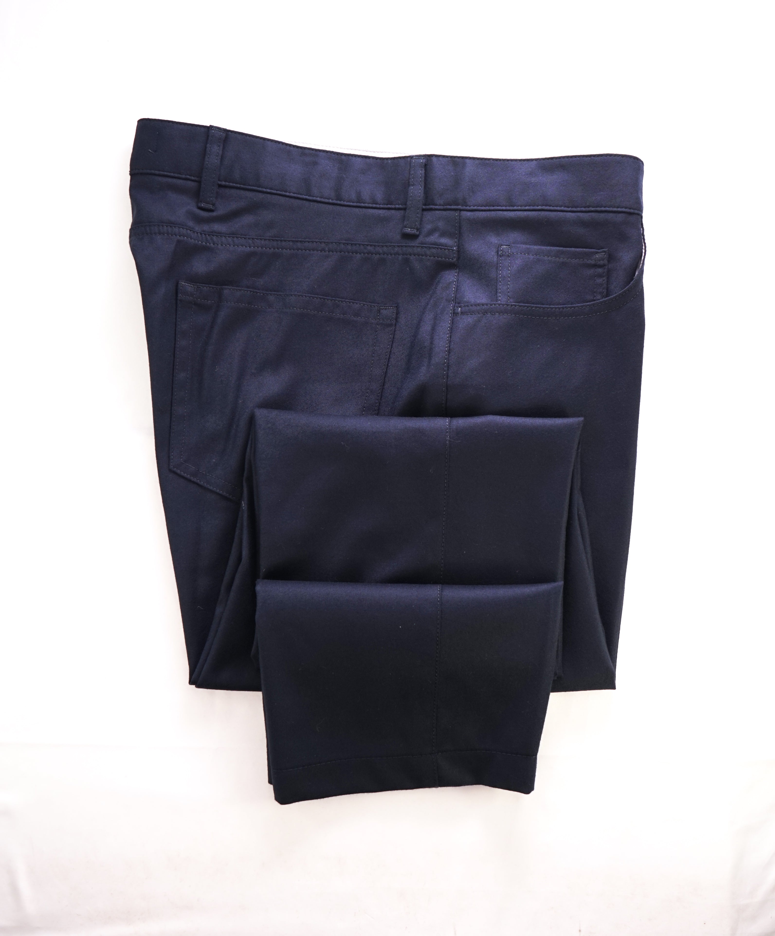 SAKS FIFTH AVE - Navy Blue CASHMERE/WOOL 5-Pocket Pants - 36W