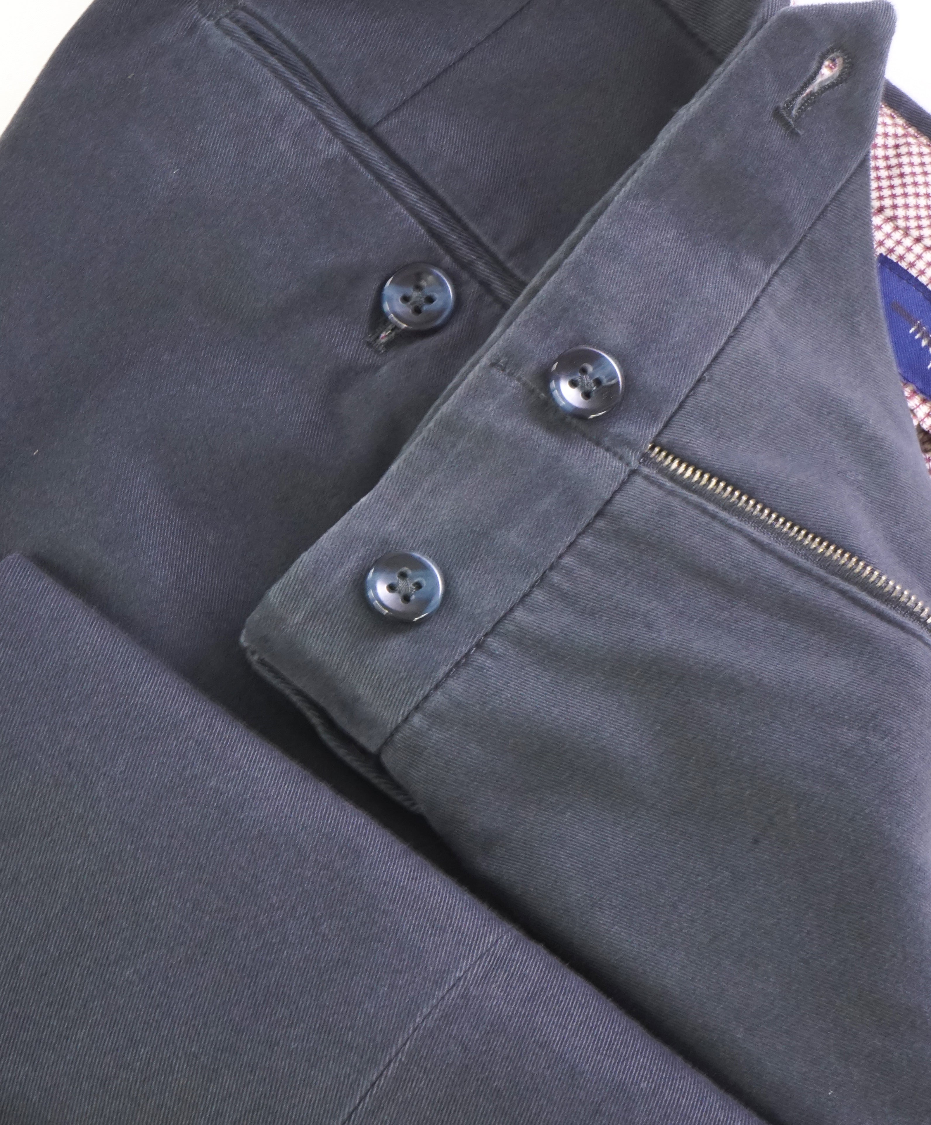 INCOTEX - WOOL/COTTON Flat Front Gray Blue Pants - 30W