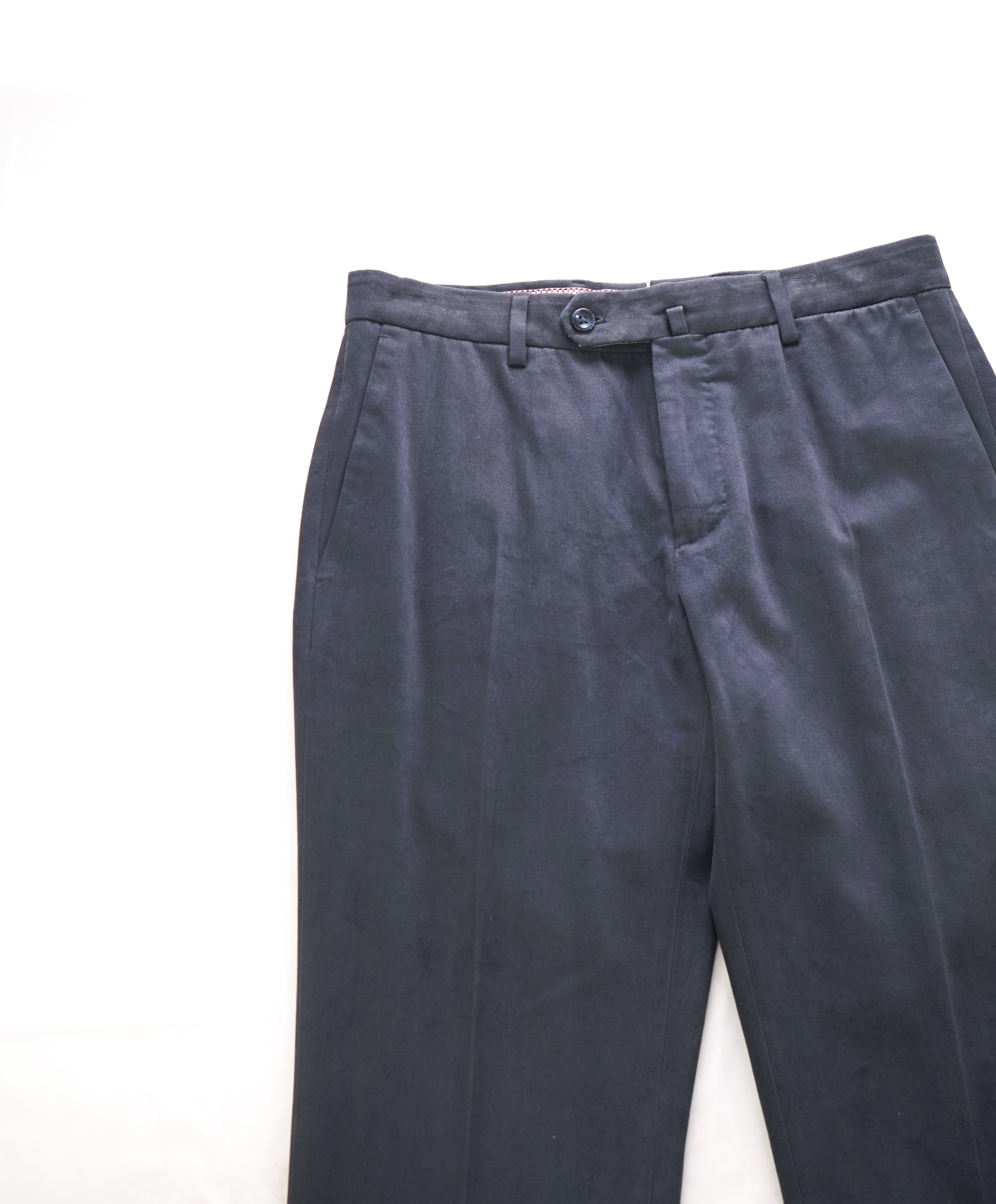 INCOTEX - WOOL/COTTON Flat Front Gray Blue Pants - 30W