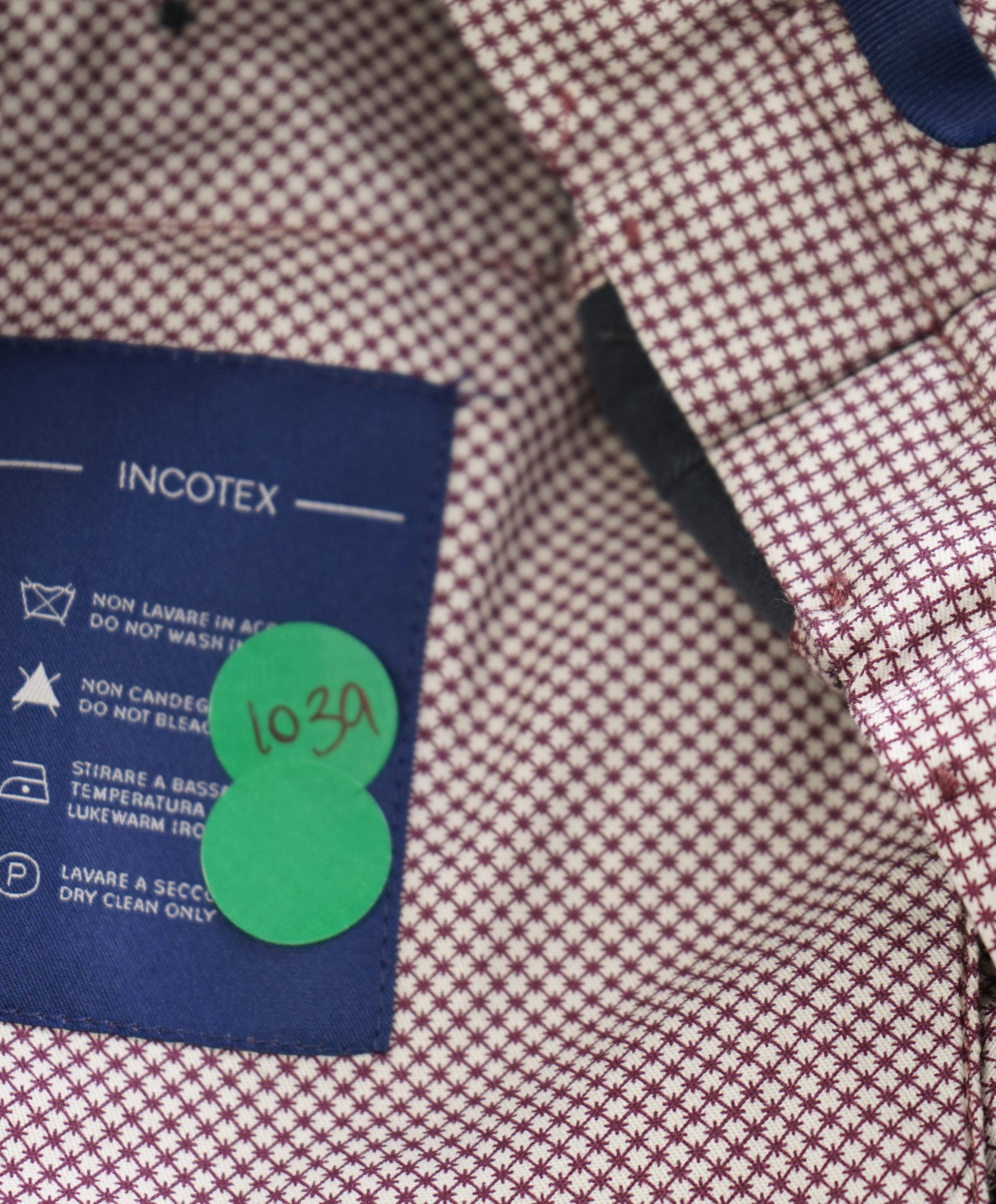 INCOTEX - WOOL/COTTON Flat Front Gray Blue Pants - 30W