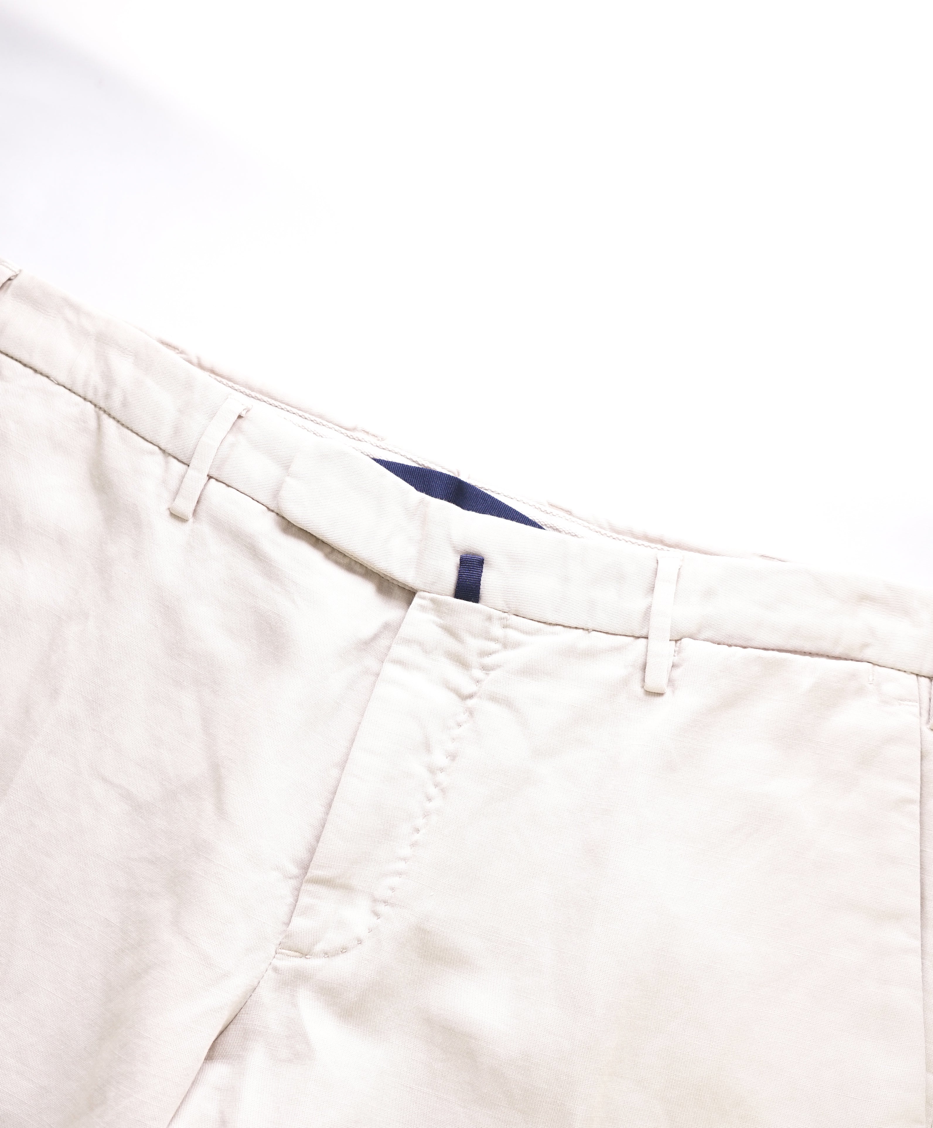 INCOTEX - LINEN/COTTON Blend Flat Front Ivory Cream Chino Pants - 31W