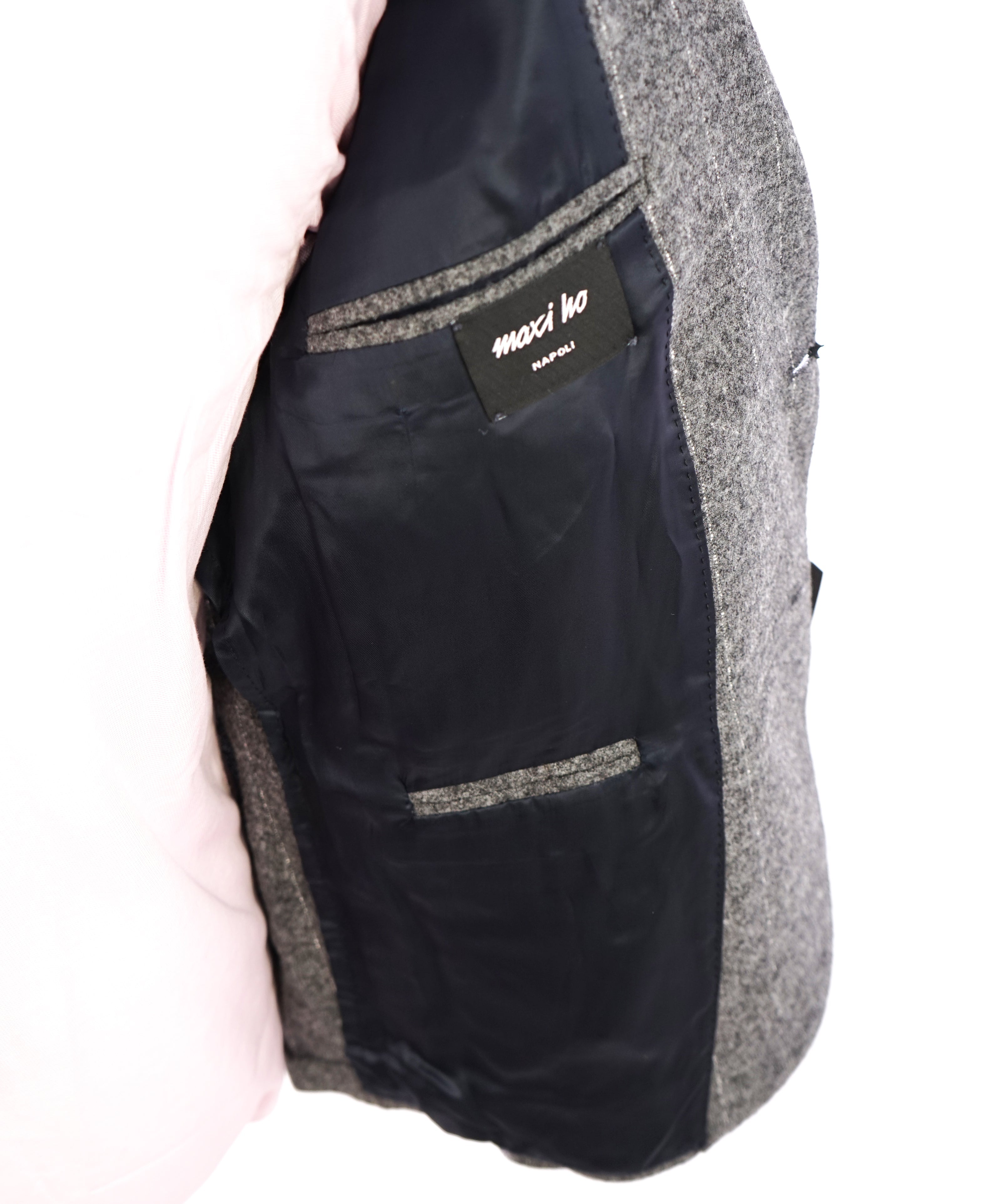 MAXI HO - By ELEVENTY CASHMERE Blend Gray Chalk Stripe Suit - 44S