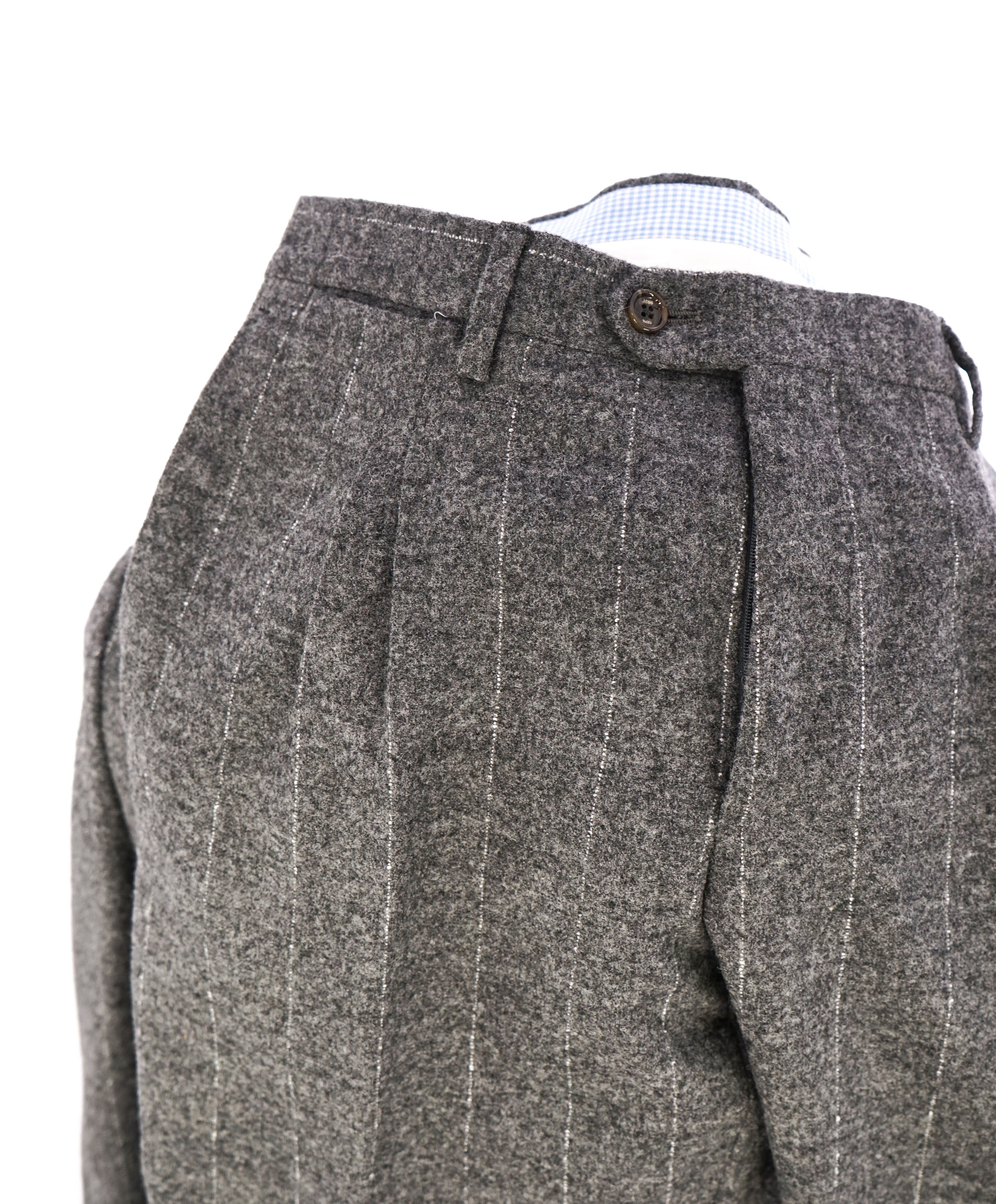 MAXI HO - By ELEVENTY CASHMERE Blend Gray Chalk Stripe Suit - 44S