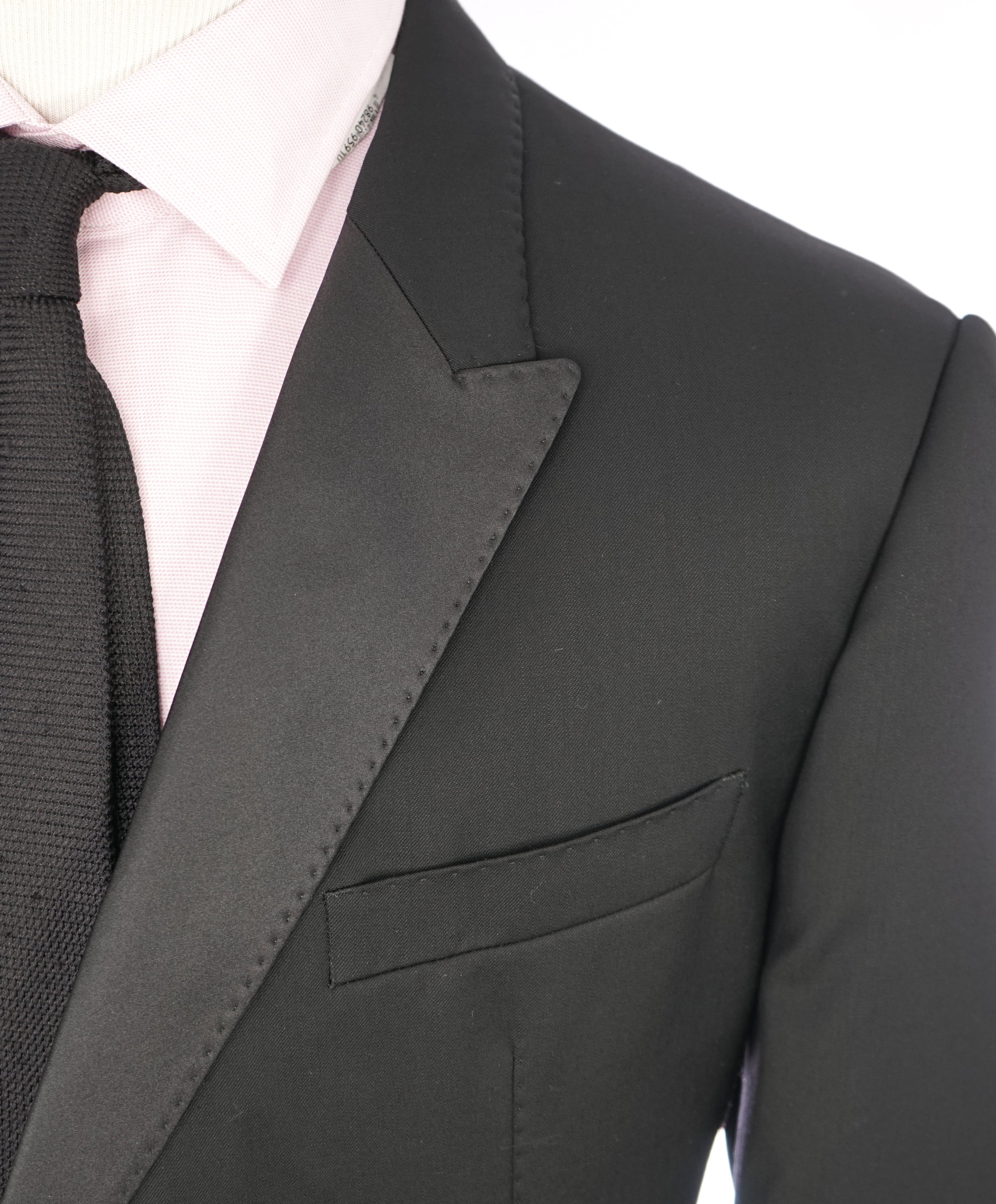 ARMANI COLLEZIONI - "M Line" Slim Peak Lapel Black Tuxedo Suit - 48R