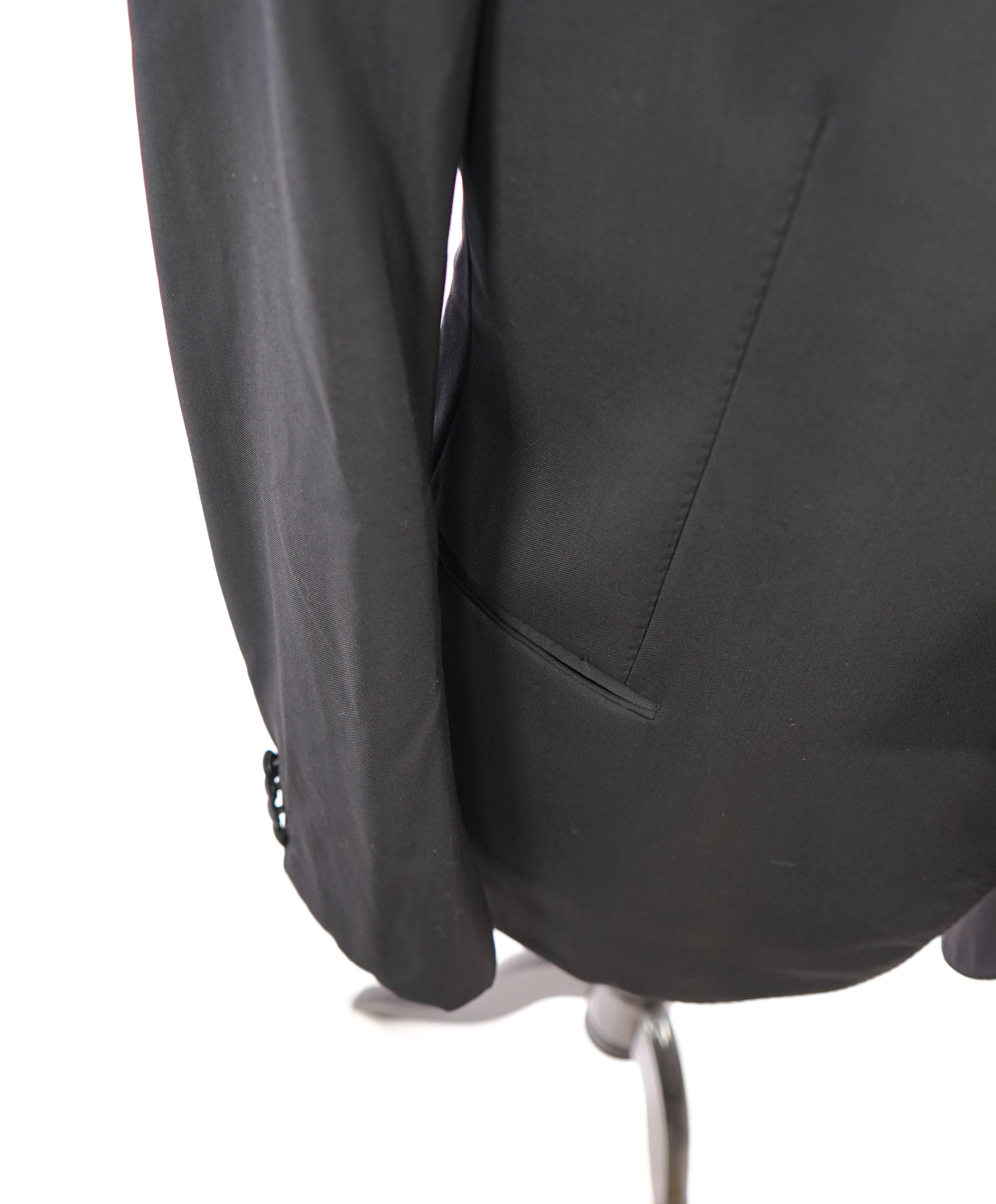 ARMANI COLLEZIONI - "M Line" Slim Peak Lapel Black Tuxedo Suit - 48R