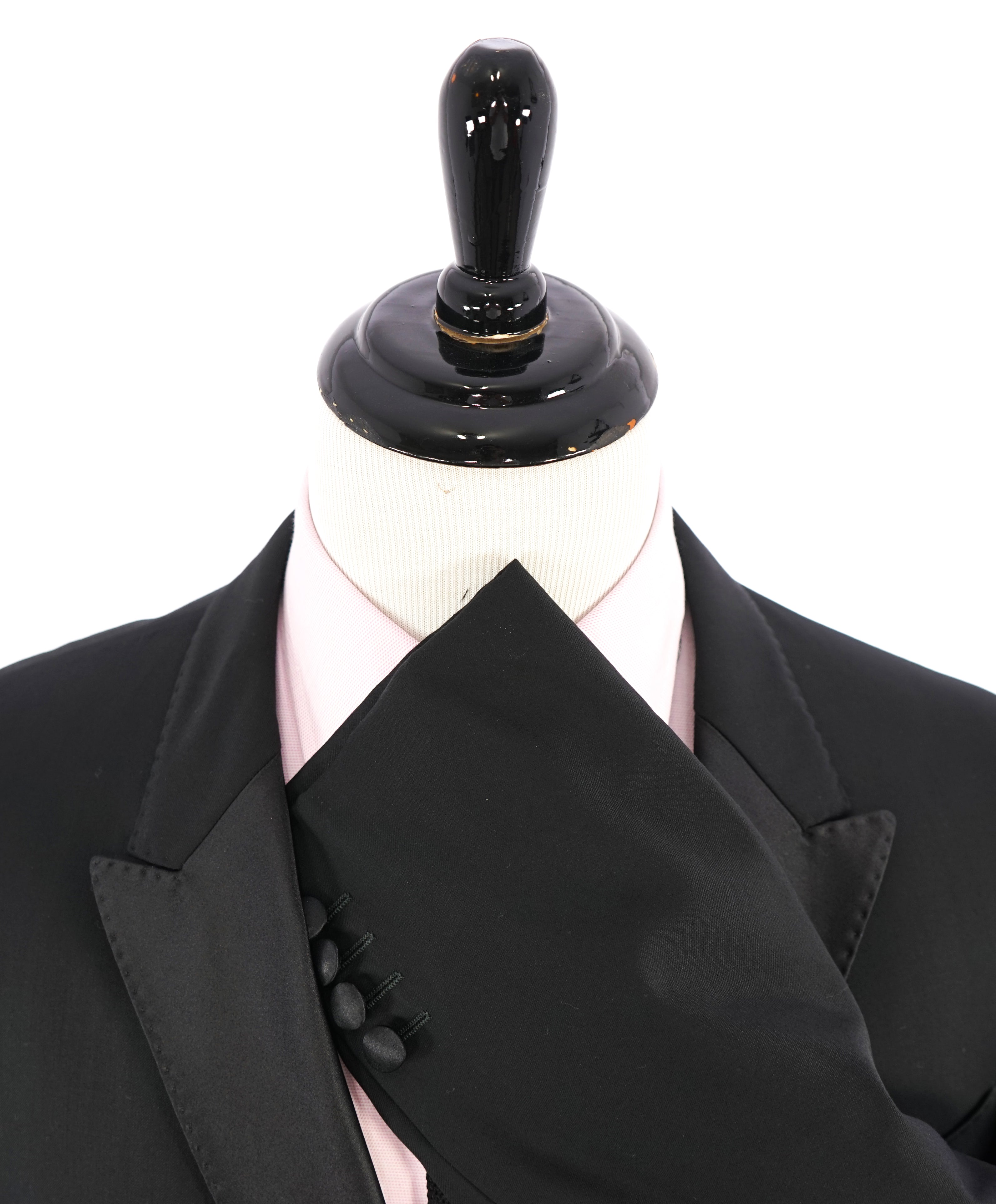 ARMANI COLLEZIONI - "M Line" Slim Peak Lapel Black Tuxedo Suit - 48R