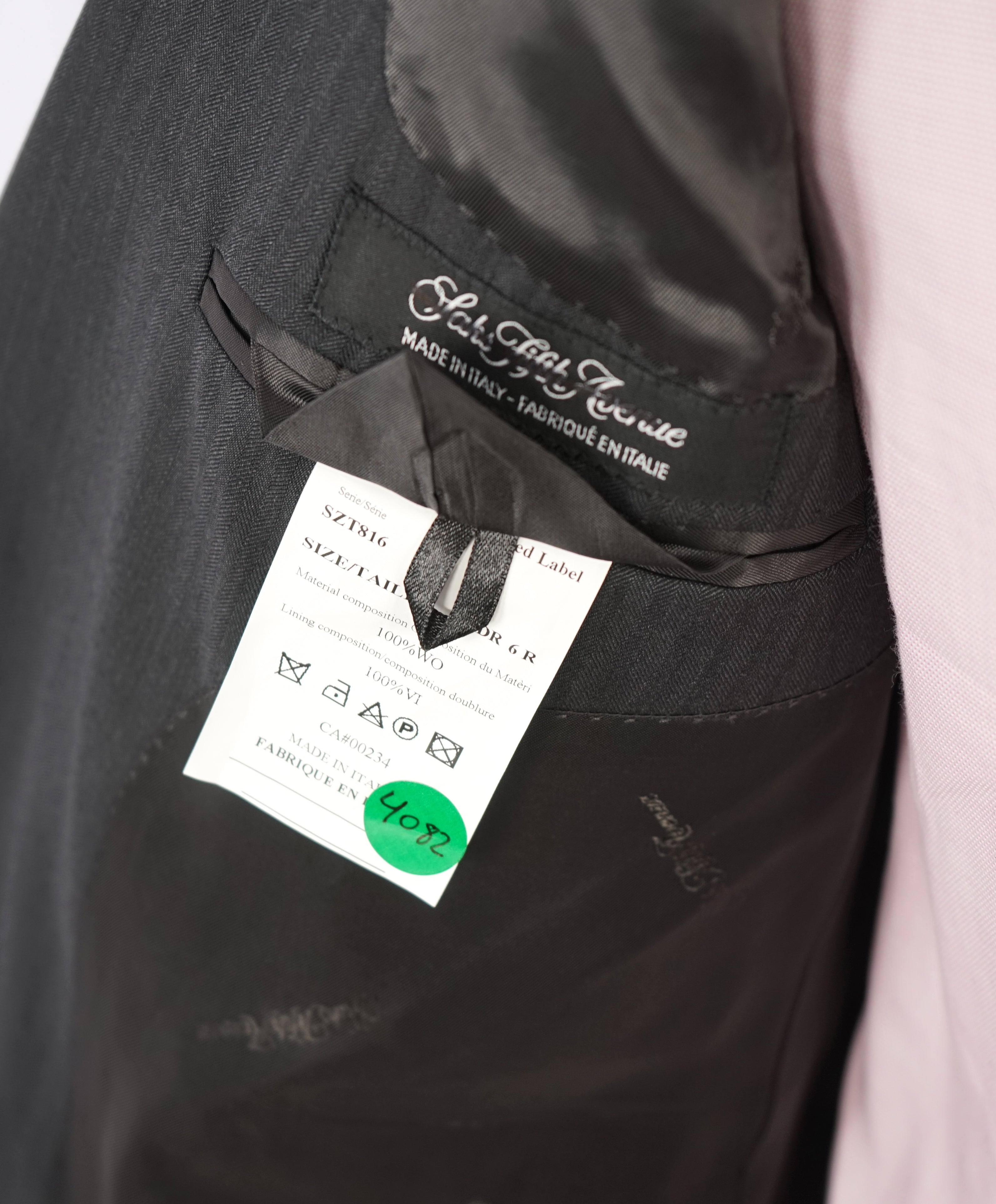 ERMENEGILDO ZEGNA - By SAKS FIFTH AVENUE Herringbone Gray Suit - 44R