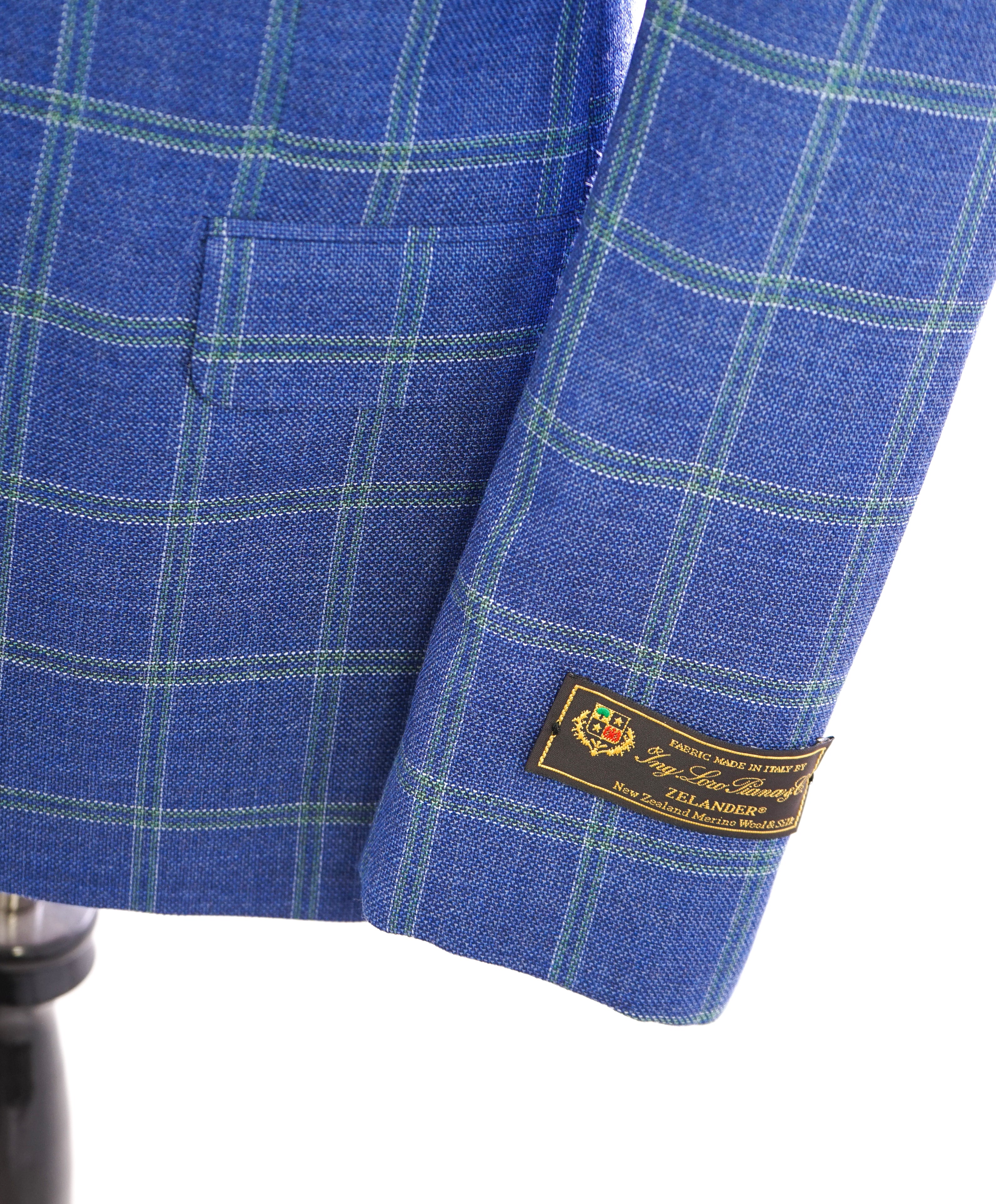 LORO PIANA -"Zelander" For SAKS 5TH AVE Wool/Silk Green Check Blazer- 40S