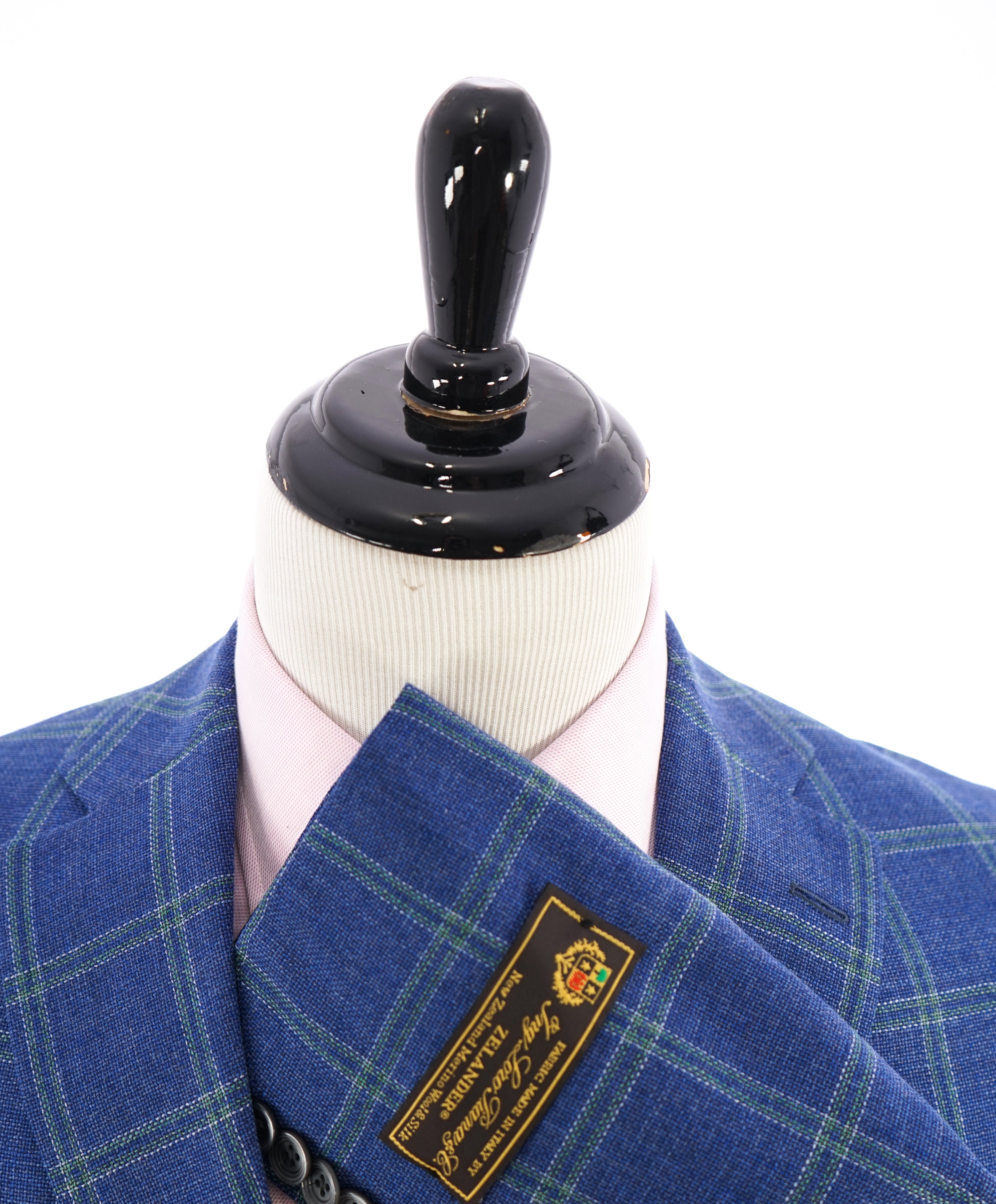 LORO PIANA -"Zelander" For SAKS 5TH AVE Wool/Silk Green Check Blazer- 40S
