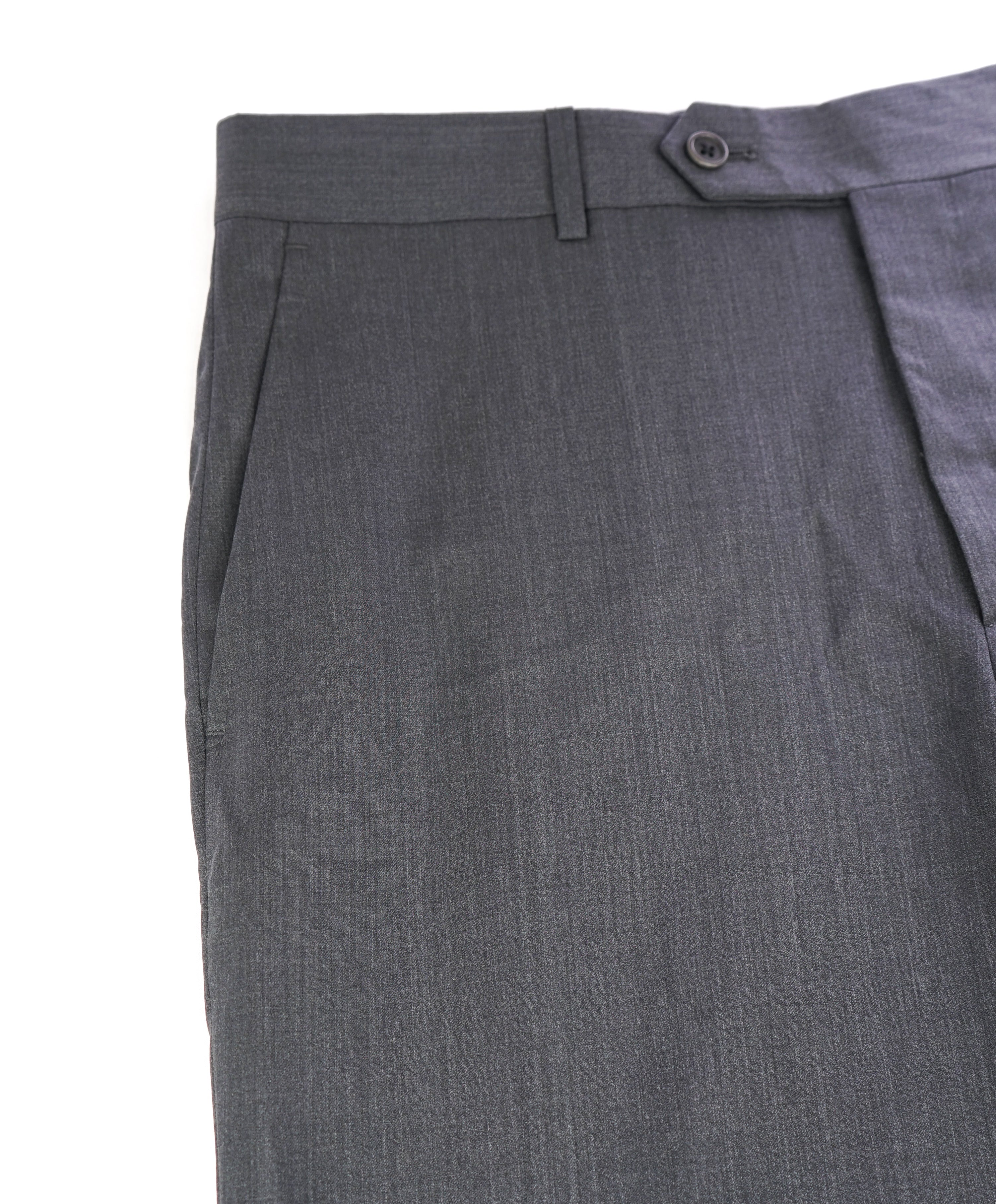 SAKS FIFTH AVE -Gray Wool & Silk MADE IN ITALY Flat Front Dress Pants - 34W