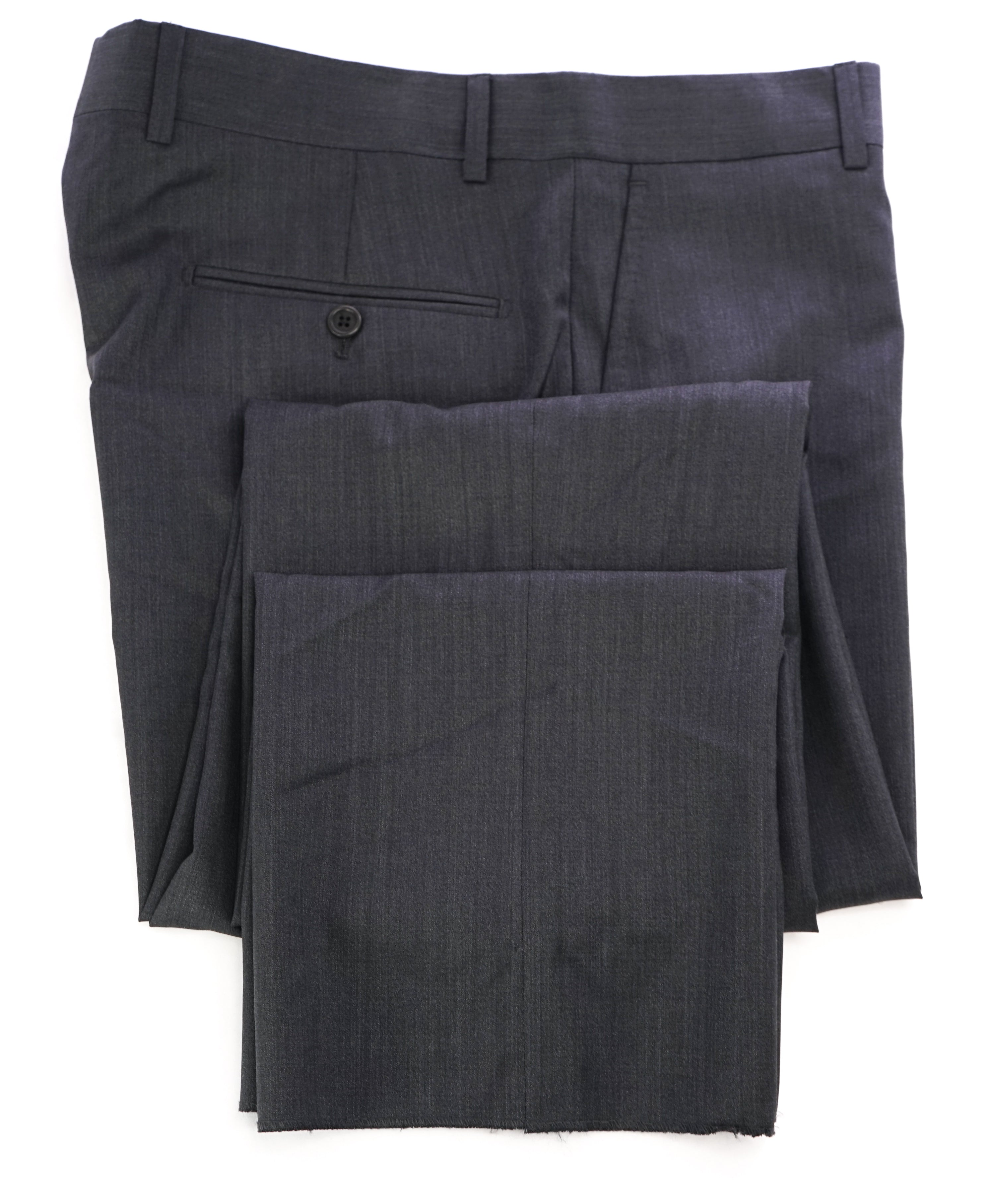 SAKS FIFTH AVE -Gray Wool & Silk MADE IN ITALY Flat Front Dress Pants - 34W