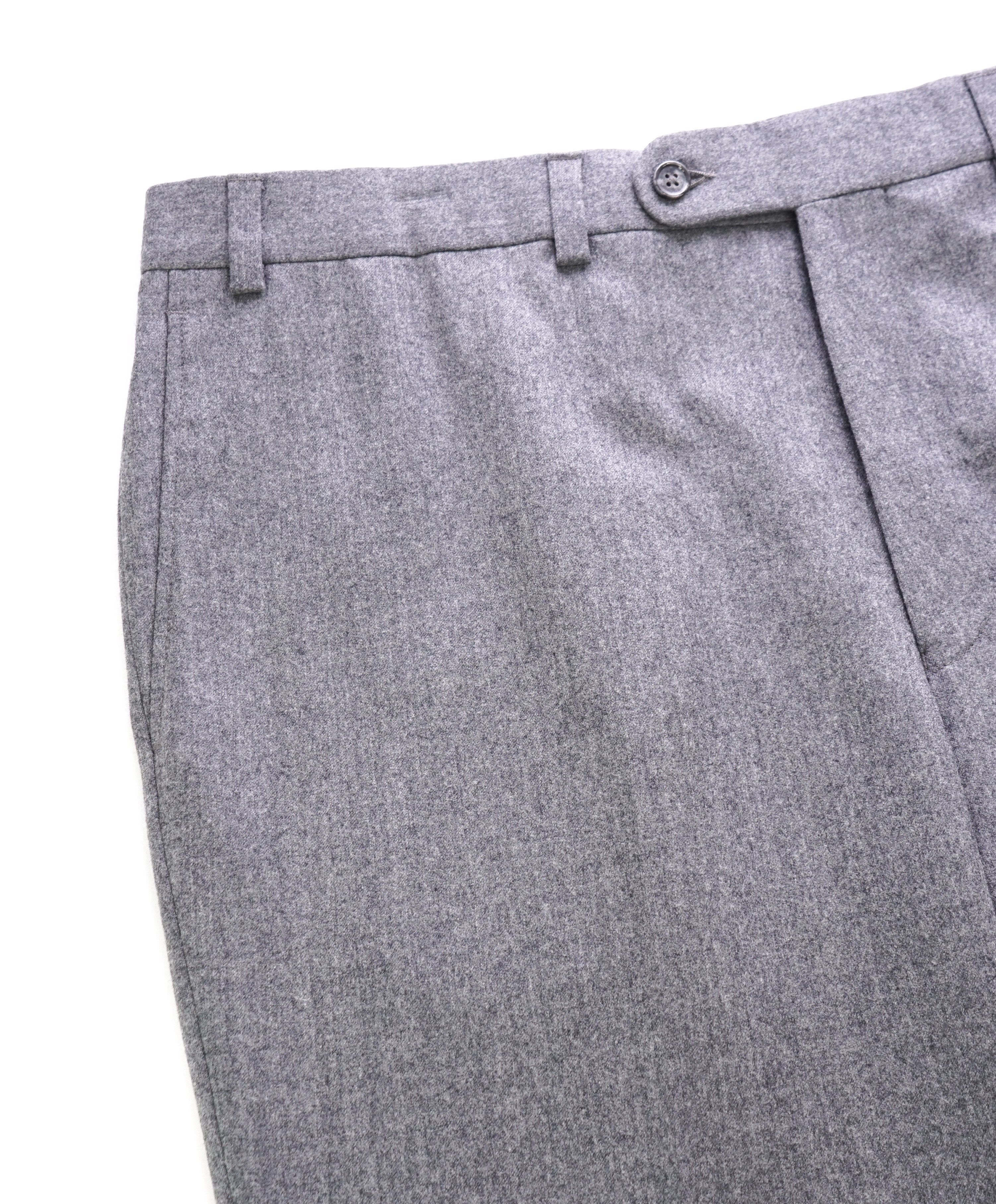 SAKS FIFTH AVE - "Vitale Barberis Canonico" Flannel Flat Front Dress Pants - 40W