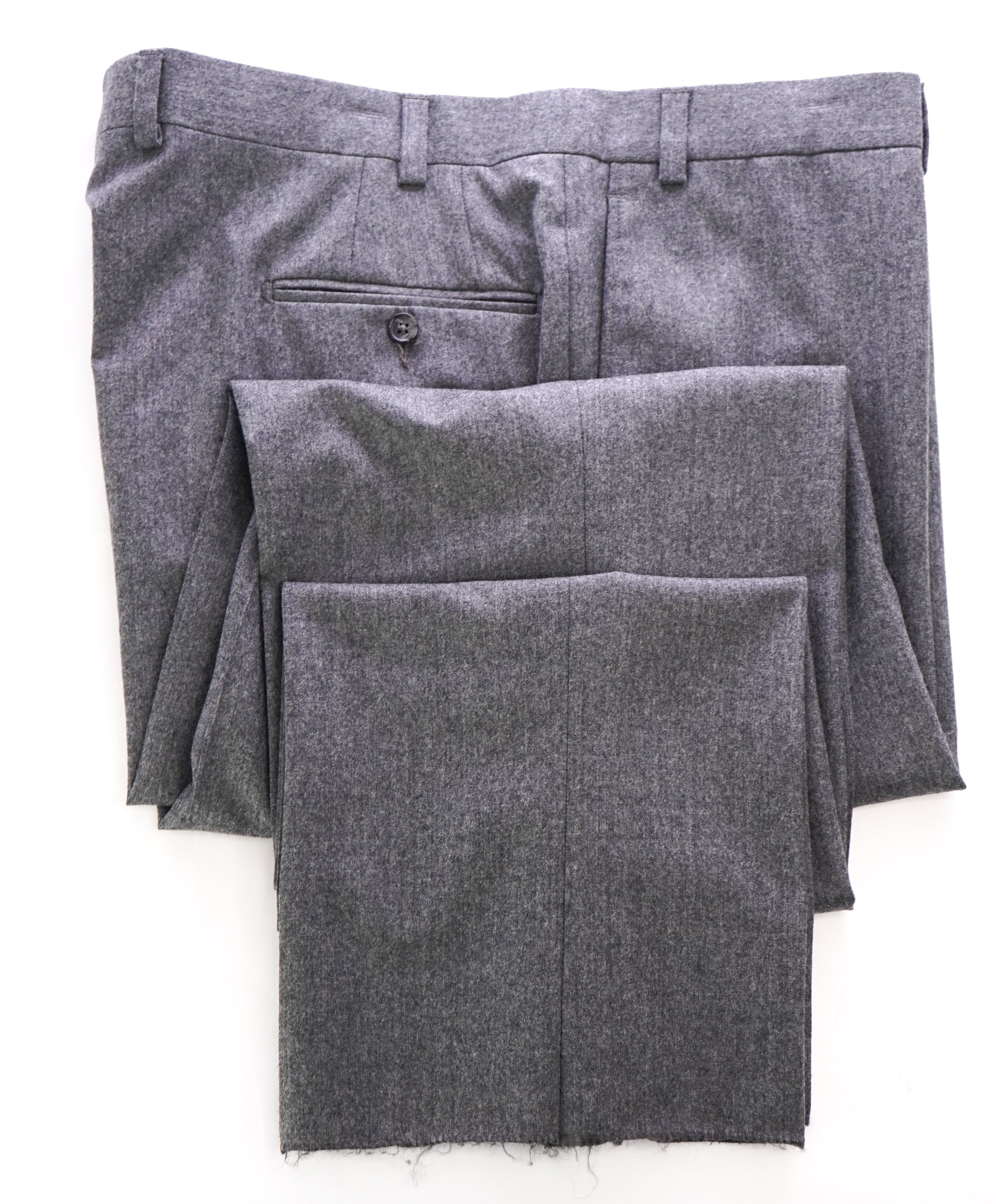 SAKS FIFTH AVE - "Vitale Barberis Canonico" Flannel Flat Front Dress Pants - 40W