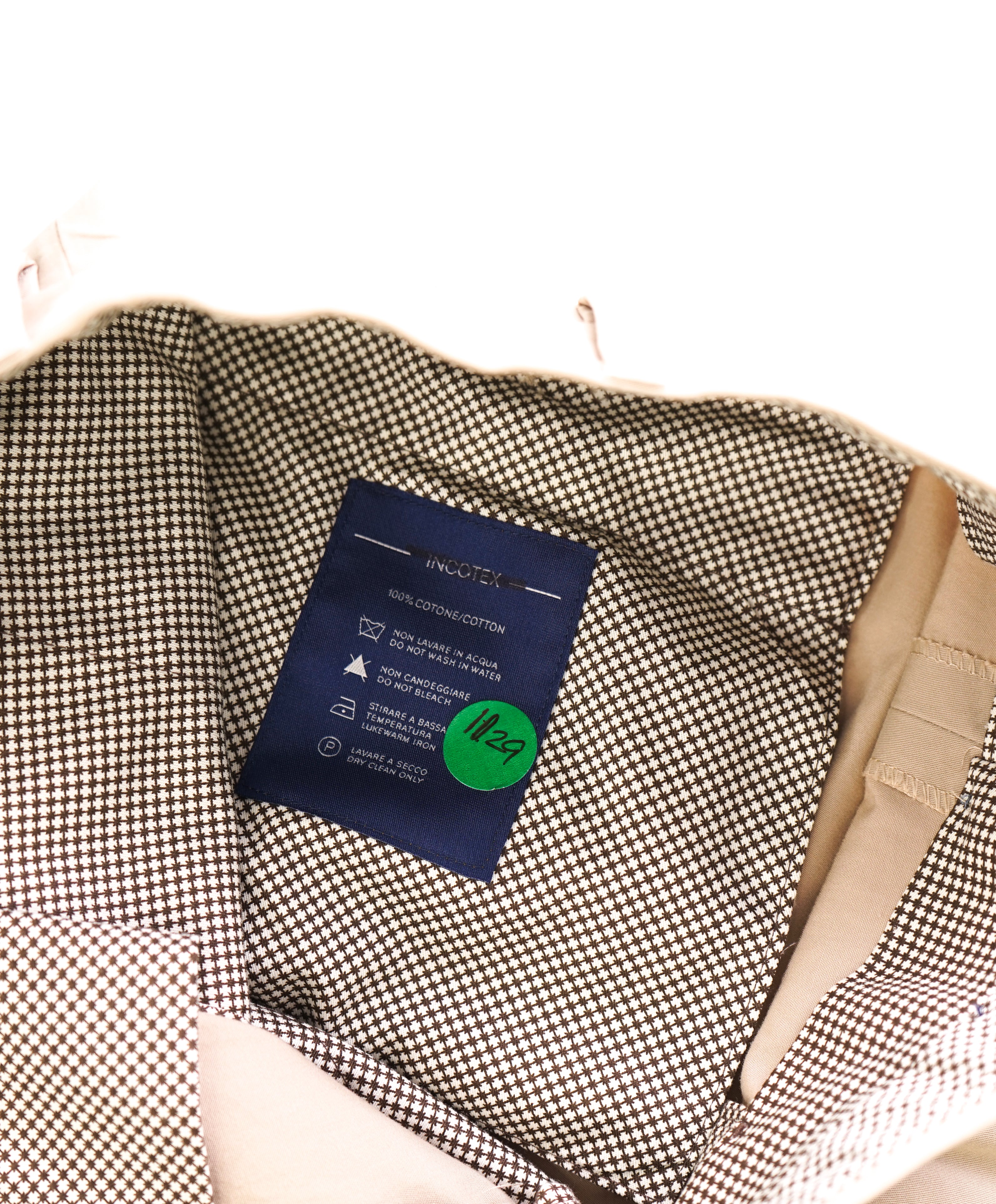 INCOTEX - "SOFT TOUCH COTTON" Beige Stone Premium Pants - 34W