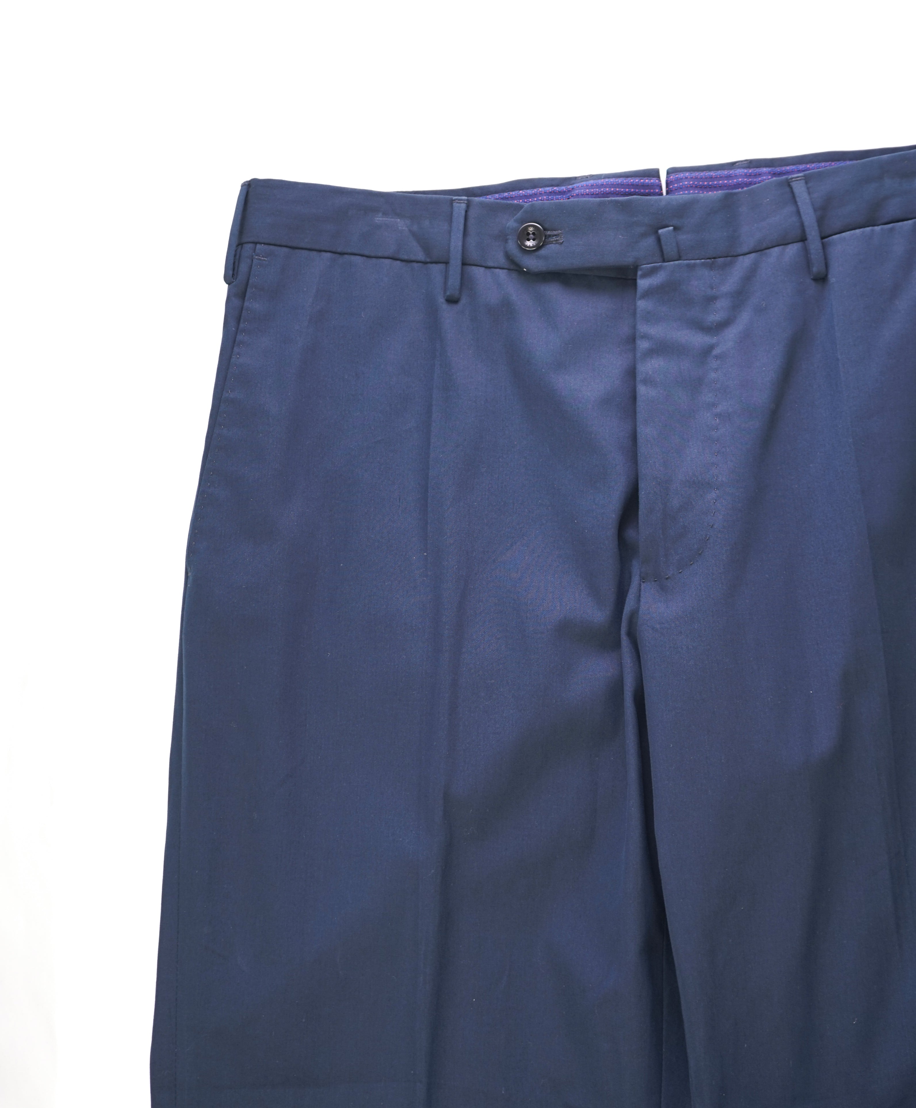 INCOTEX - PURE COTTON Flat Front Blue Premium Dress Pants - 34W