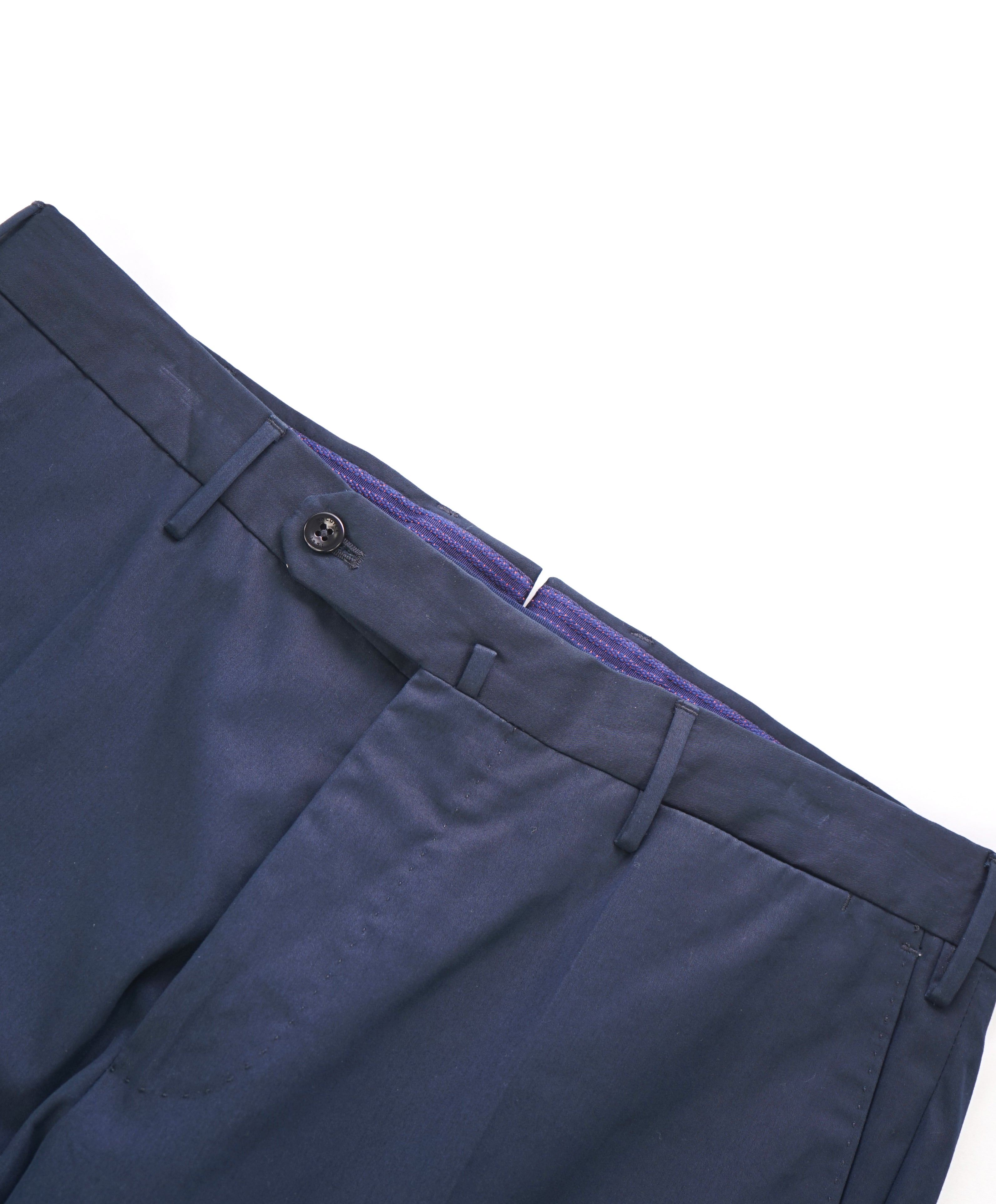 INCOTEX - PURE COTTON Flat Front Blue Premium Dress Pants - 34W