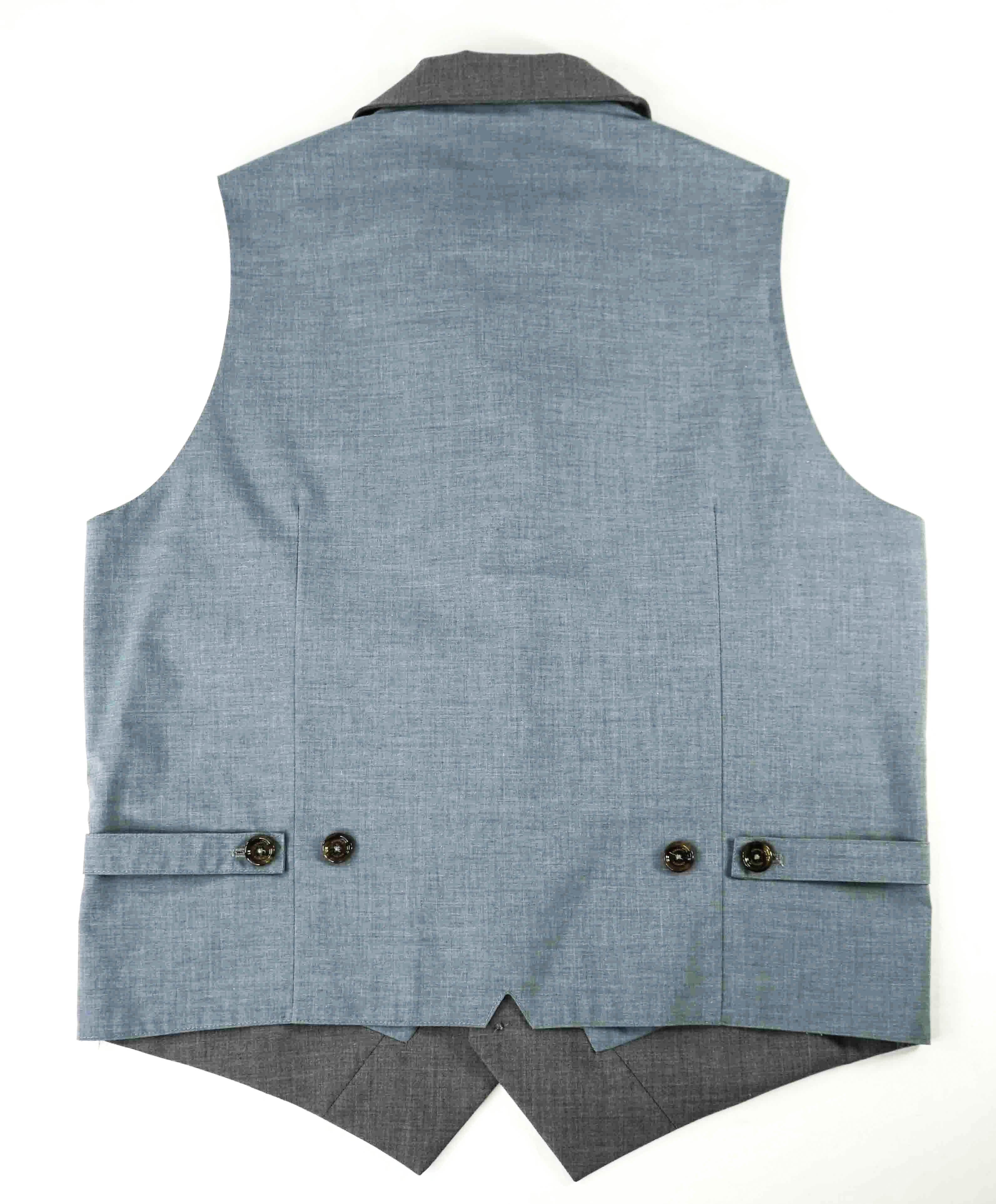 $445 ELEVENTY - *WOOL* Lapel Collared Gray Waistcoat Vest - 40R (M)