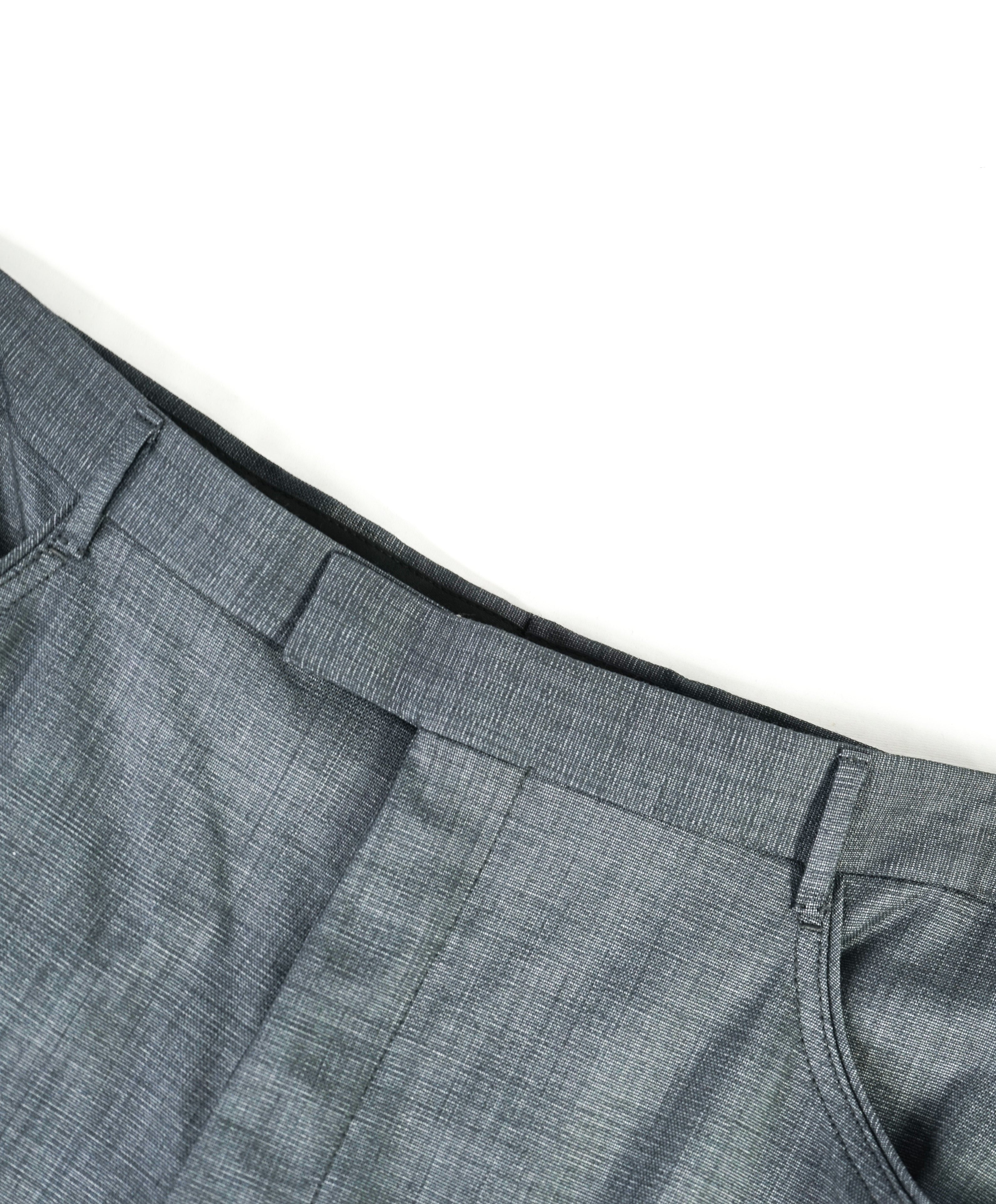 PAL ZILERI - 5-POCKET Gray Micro Check Textured Dress Pants - 40W
