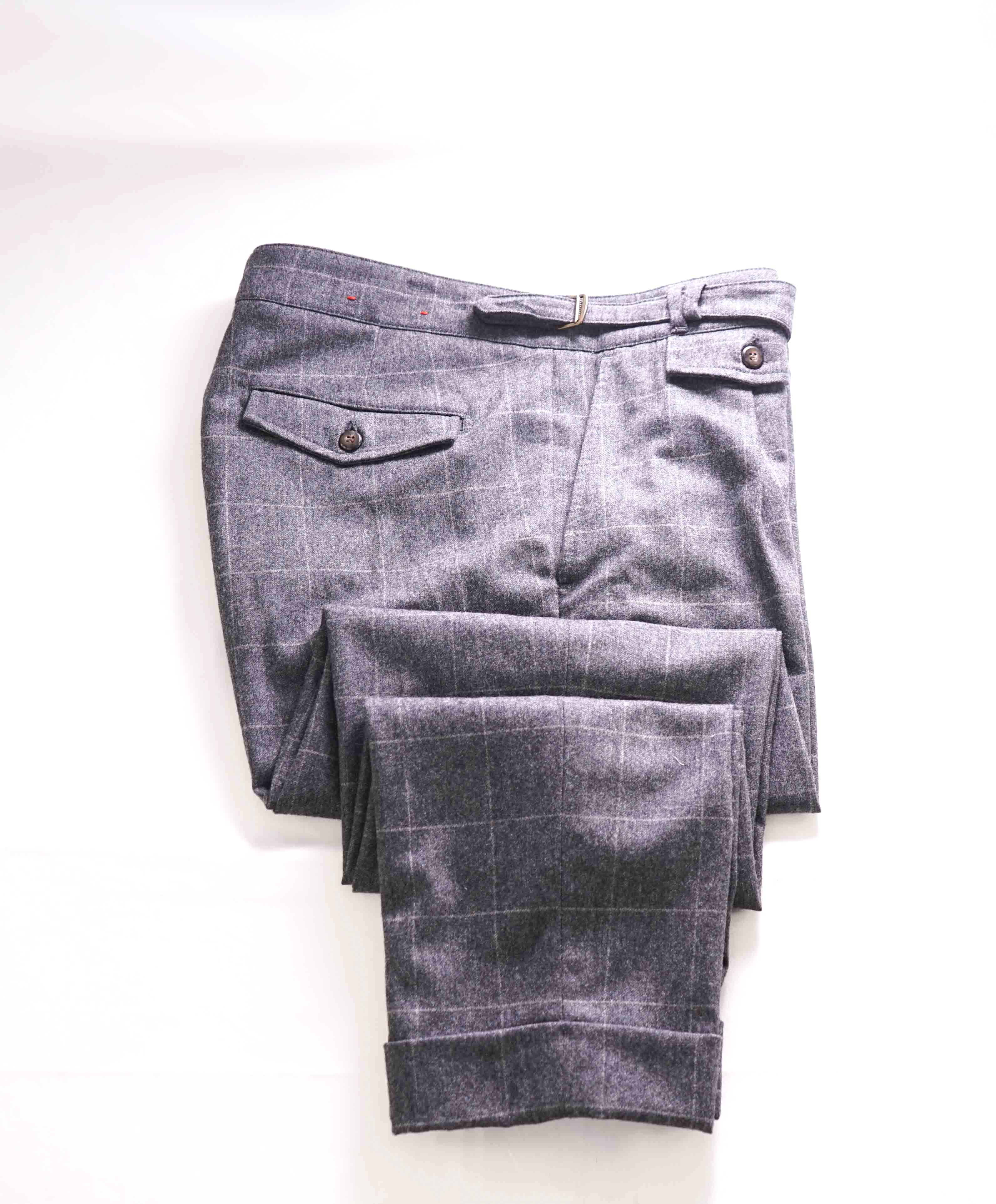 $695 ELEVENTY - *SIDE TAB* CASHMERE/WOOL Belted Neapolitan Dress Pant- 33W