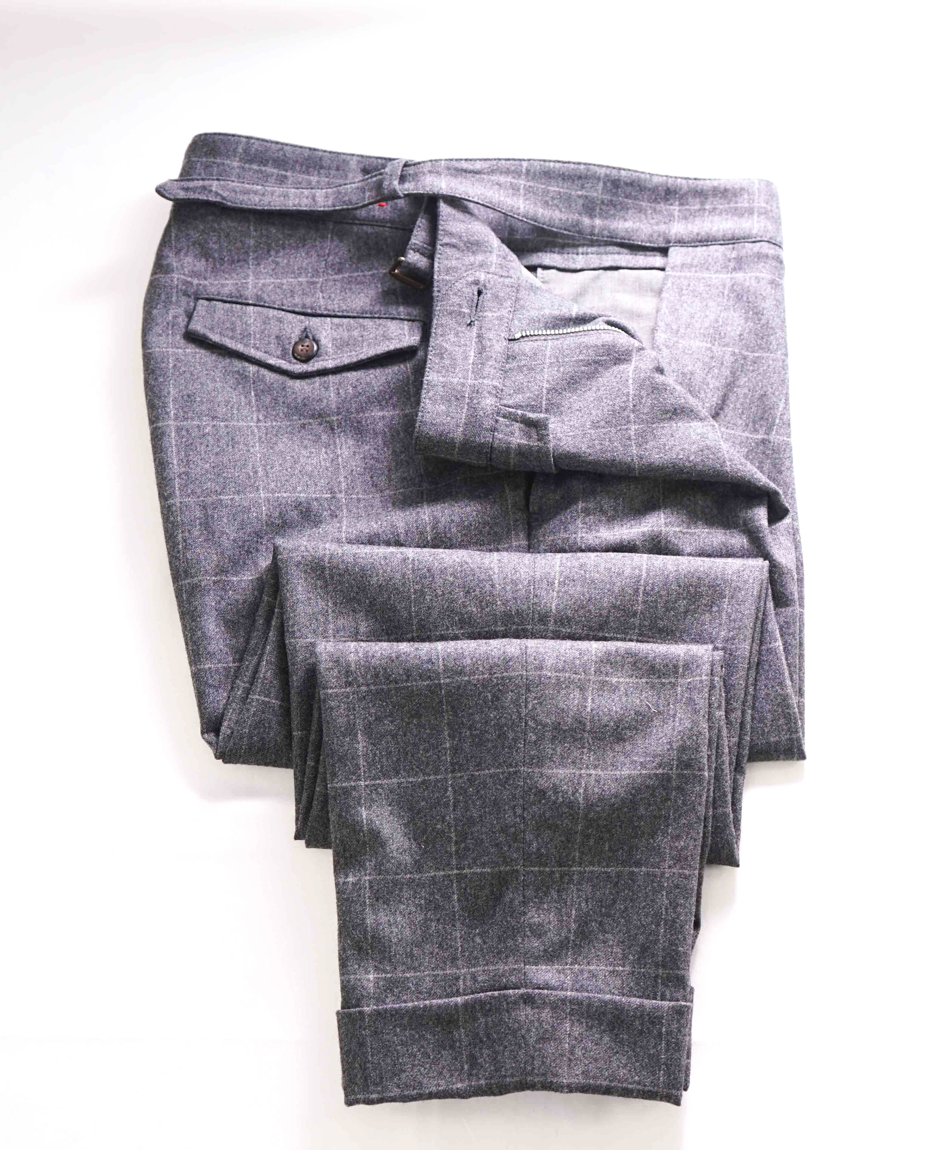 $695 ELEVENTY - *SIDE TAB* CASHMERE/WOOL Belted Neapolitan Dress Pant- 33W