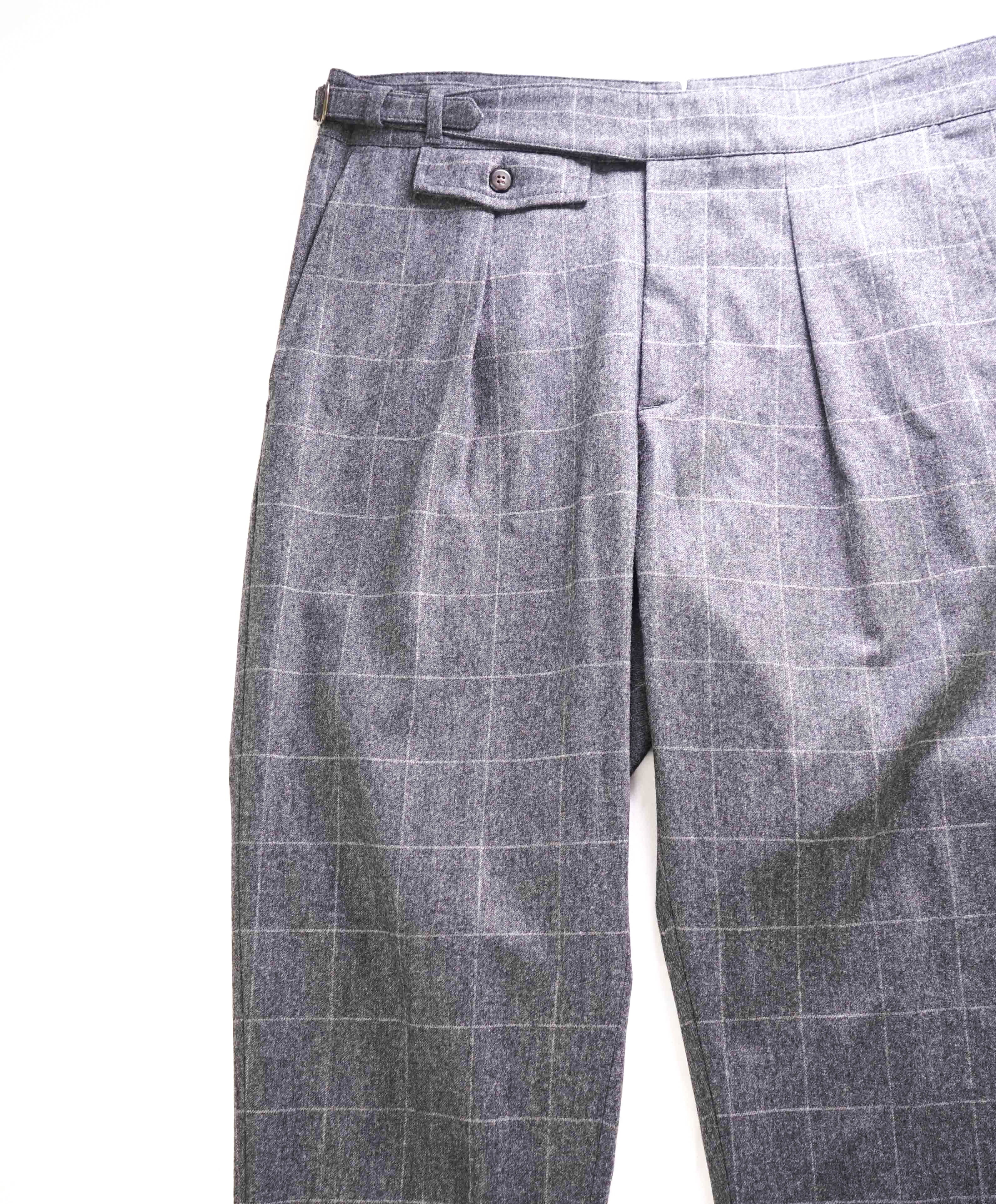 $695 ELEVENTY - *SIDE TAB* CASHMERE/WOOL Belted Neapolitan Dress Pant- 33W