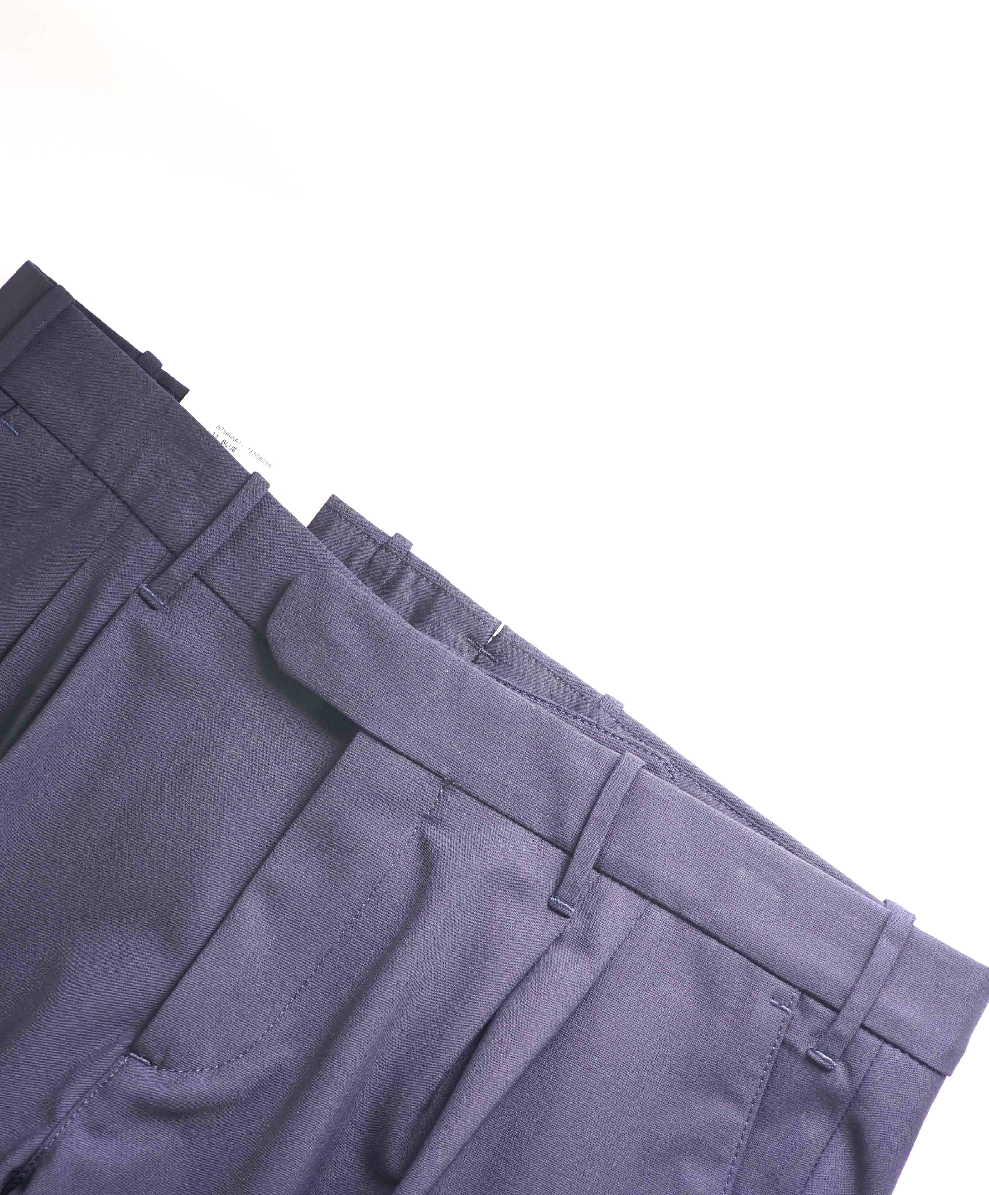 $545 ELEVENTY - Blue Navy WOOL *Closet Staple* Solid Dress Pants- 34W