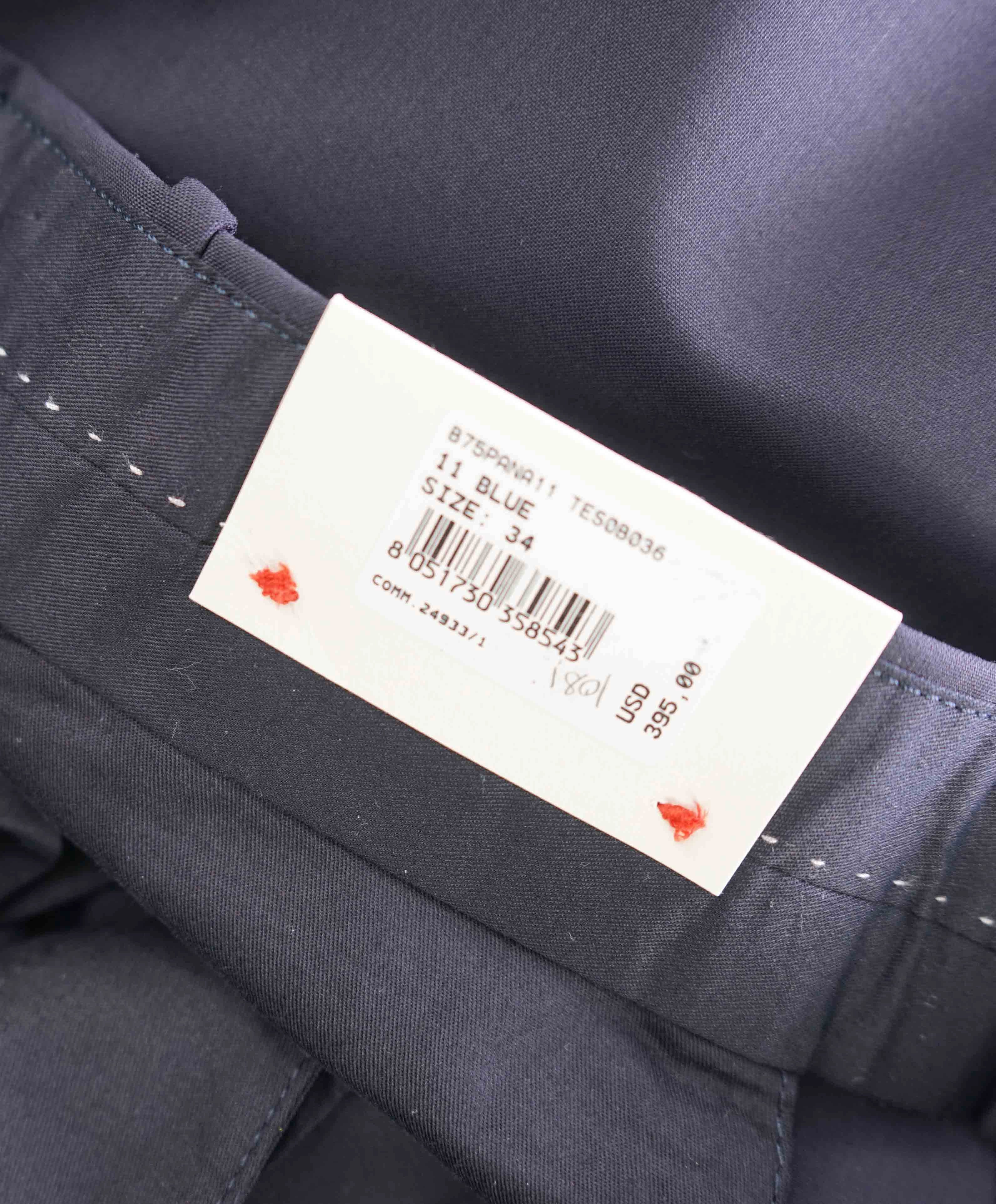 $545 ELEVENTY - Blue Navy WOOL *Closet Staple* Solid Dress Pants- 34W