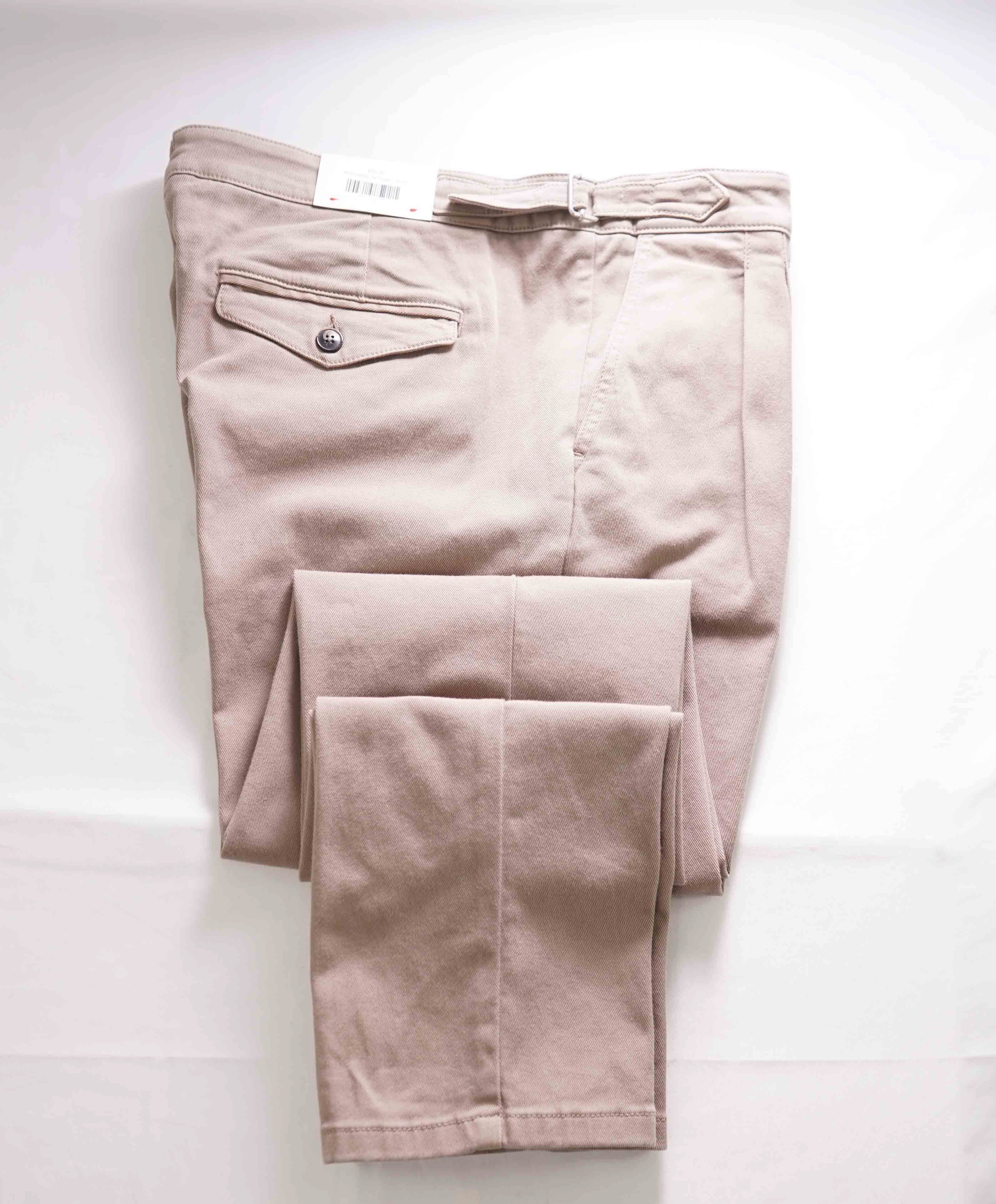 $495 ELEVENTY - *SIDE TABS* Cotton Taupe Slim Casual Pants- 34W