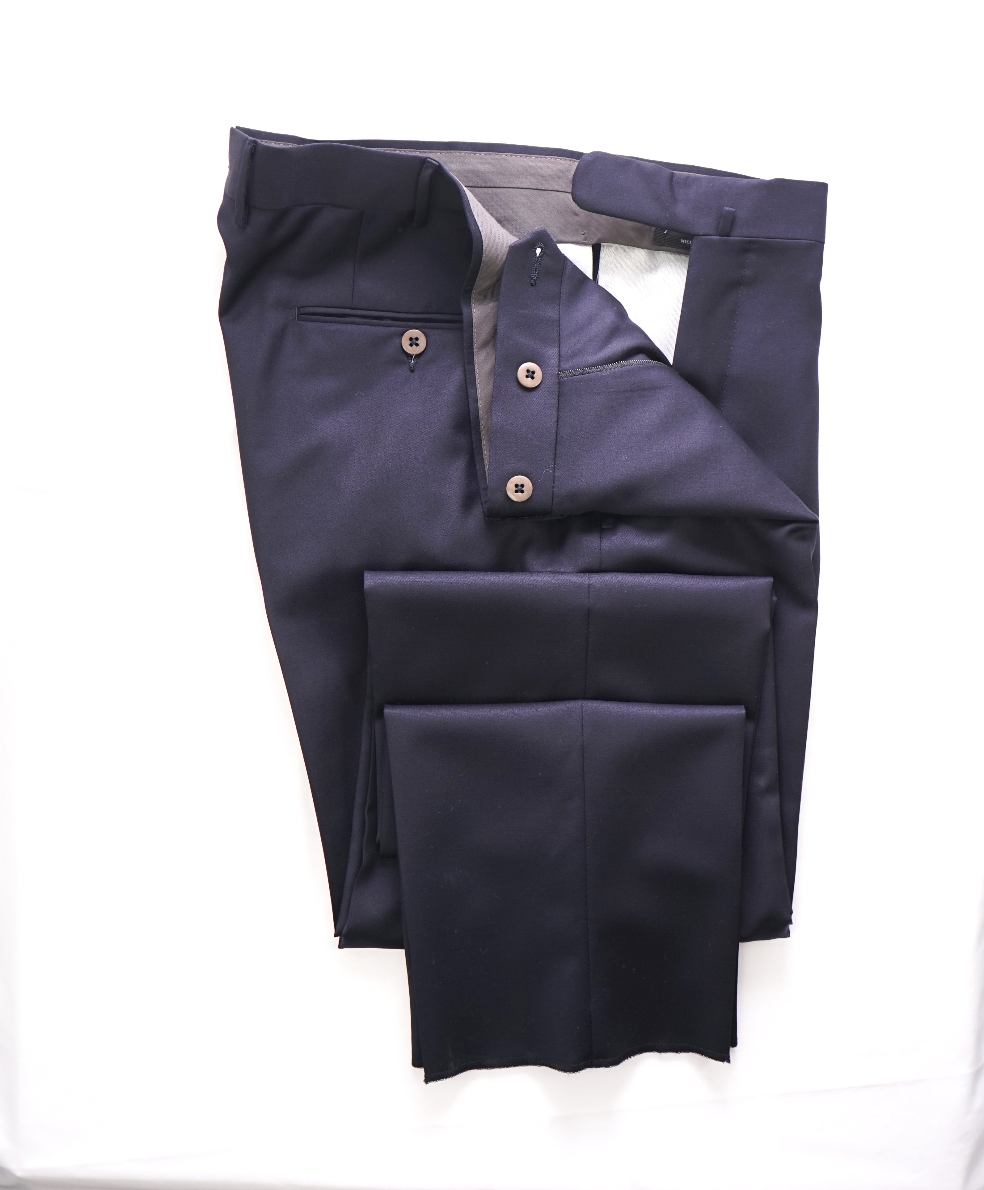 ERMENEGILDO ZEGNA - "MICNVY" Regular Navy Blue Premium Dress Pants - 33W (50EU)
