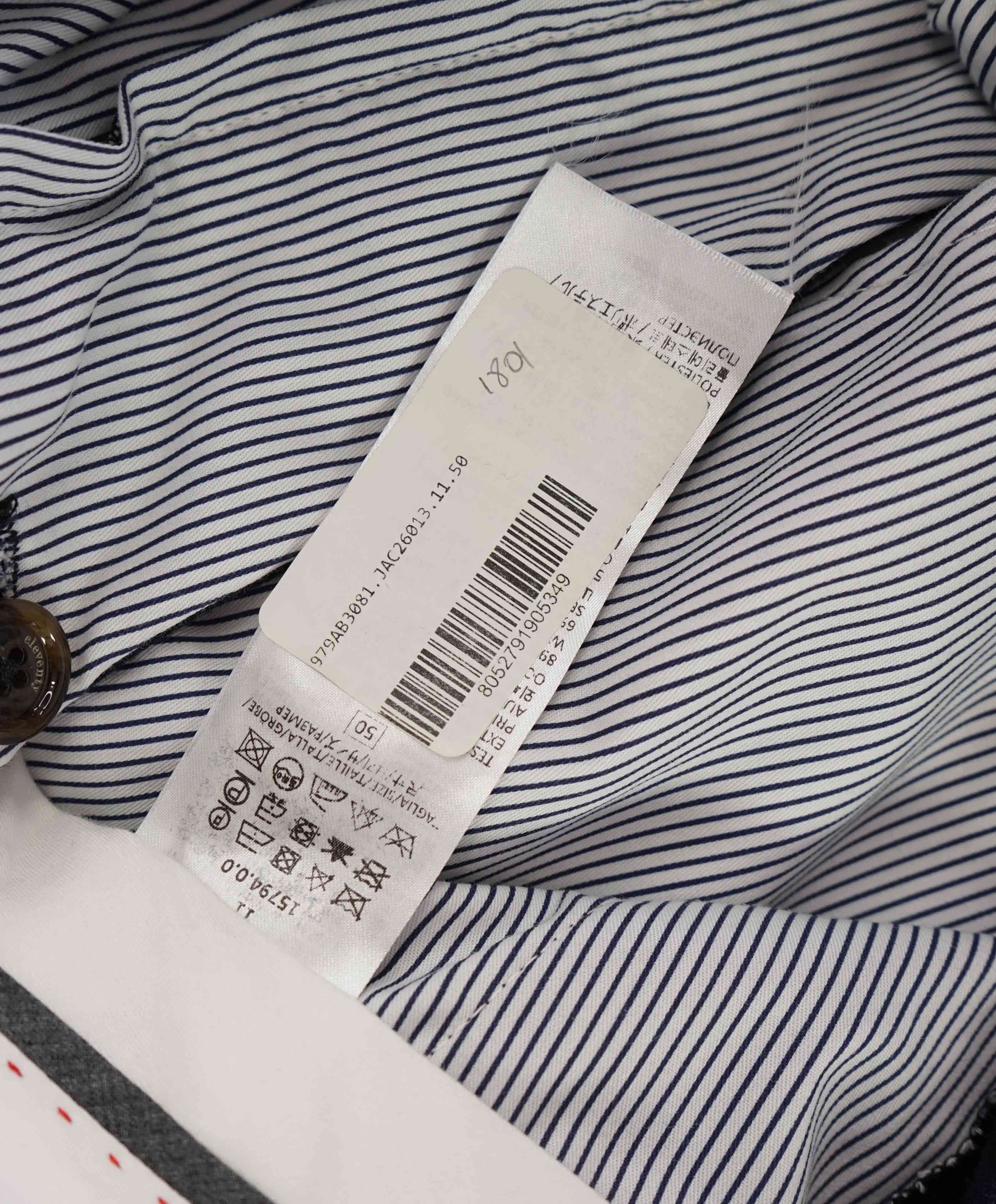 $695 ELEVENTY - Blue CASHMERE / WOOL / SILK Check Slim Dress Pants- 34W