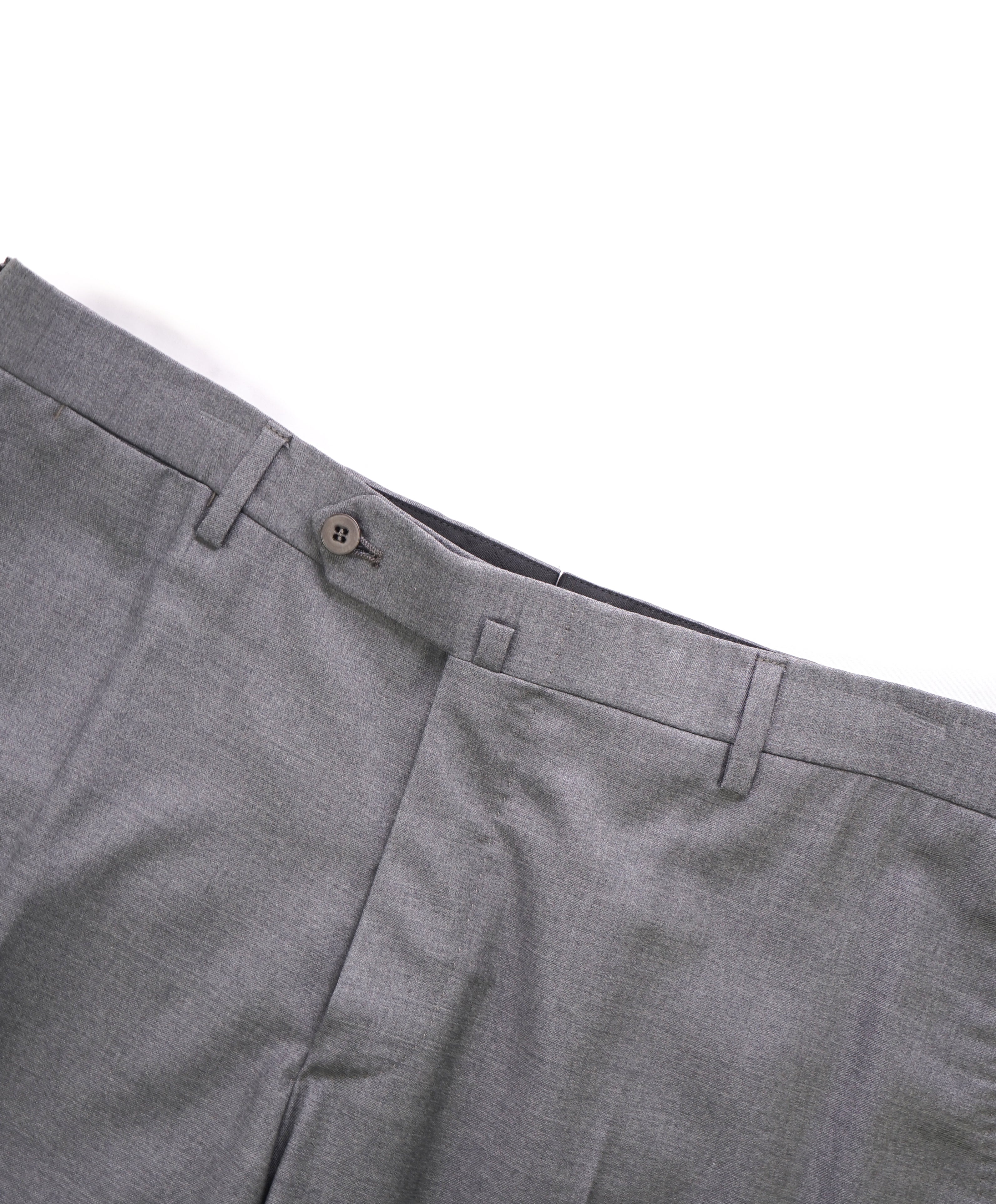 ISAIA - 160's Aquaspider Gray Pure Wool Dress Pants Flat Front - 36W (54EU)
