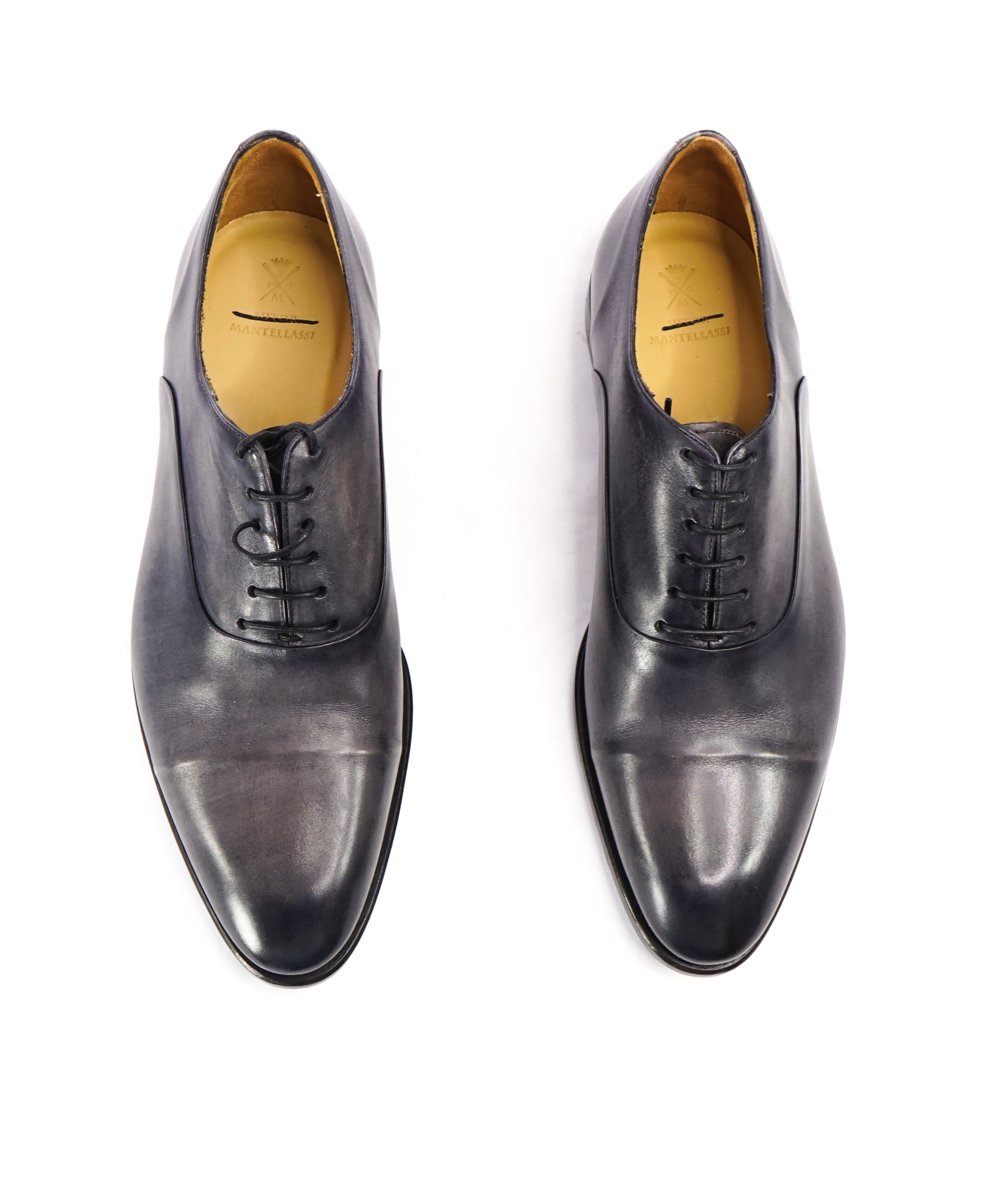 SUTOR MANTELLASSI - "Wholecut" Gray Slim Silhouette Oxford - 9 W US