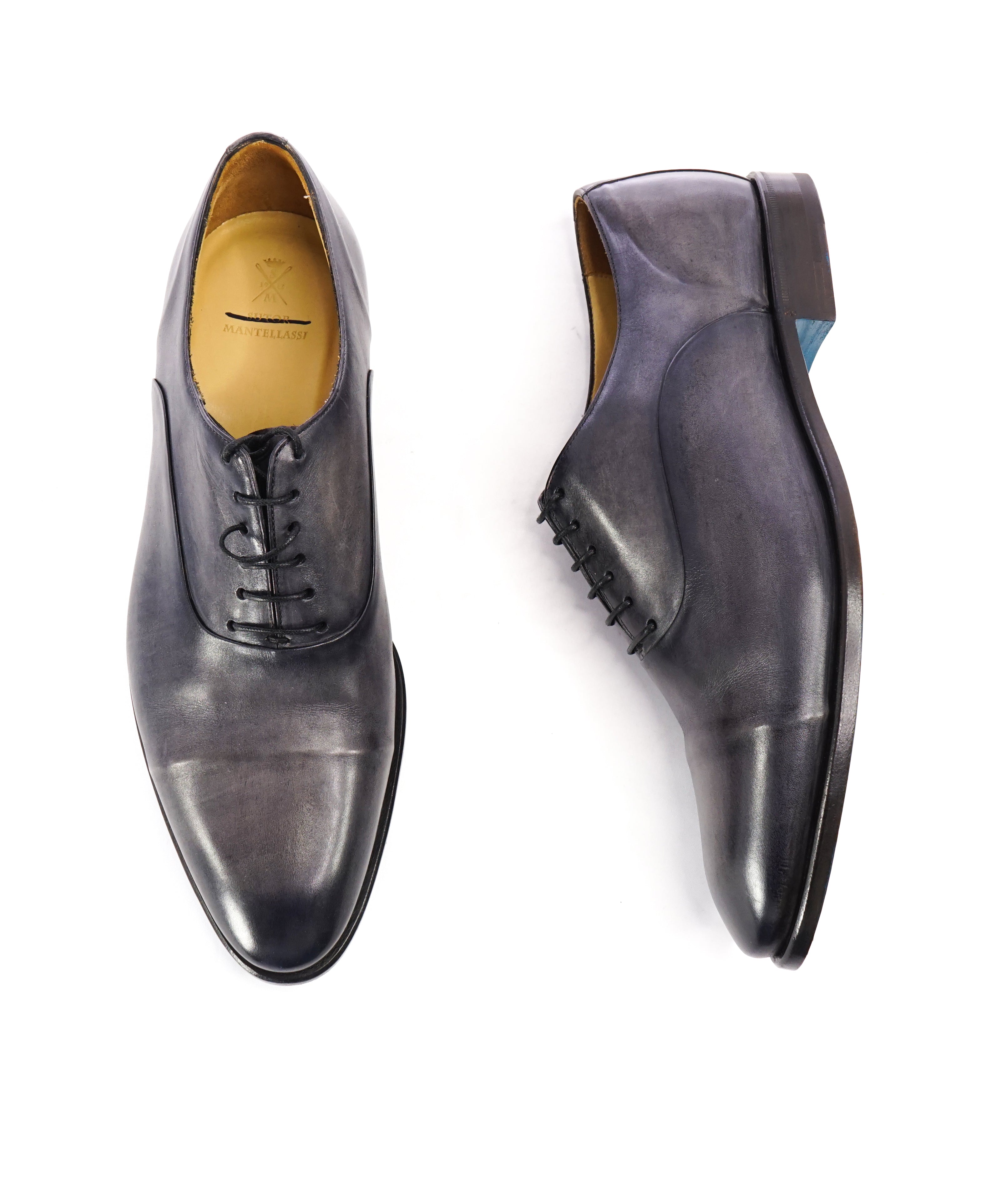 SUTOR MANTELLASSI - "Wholecut" Gray Slim Silhouette Oxford - 9 W US