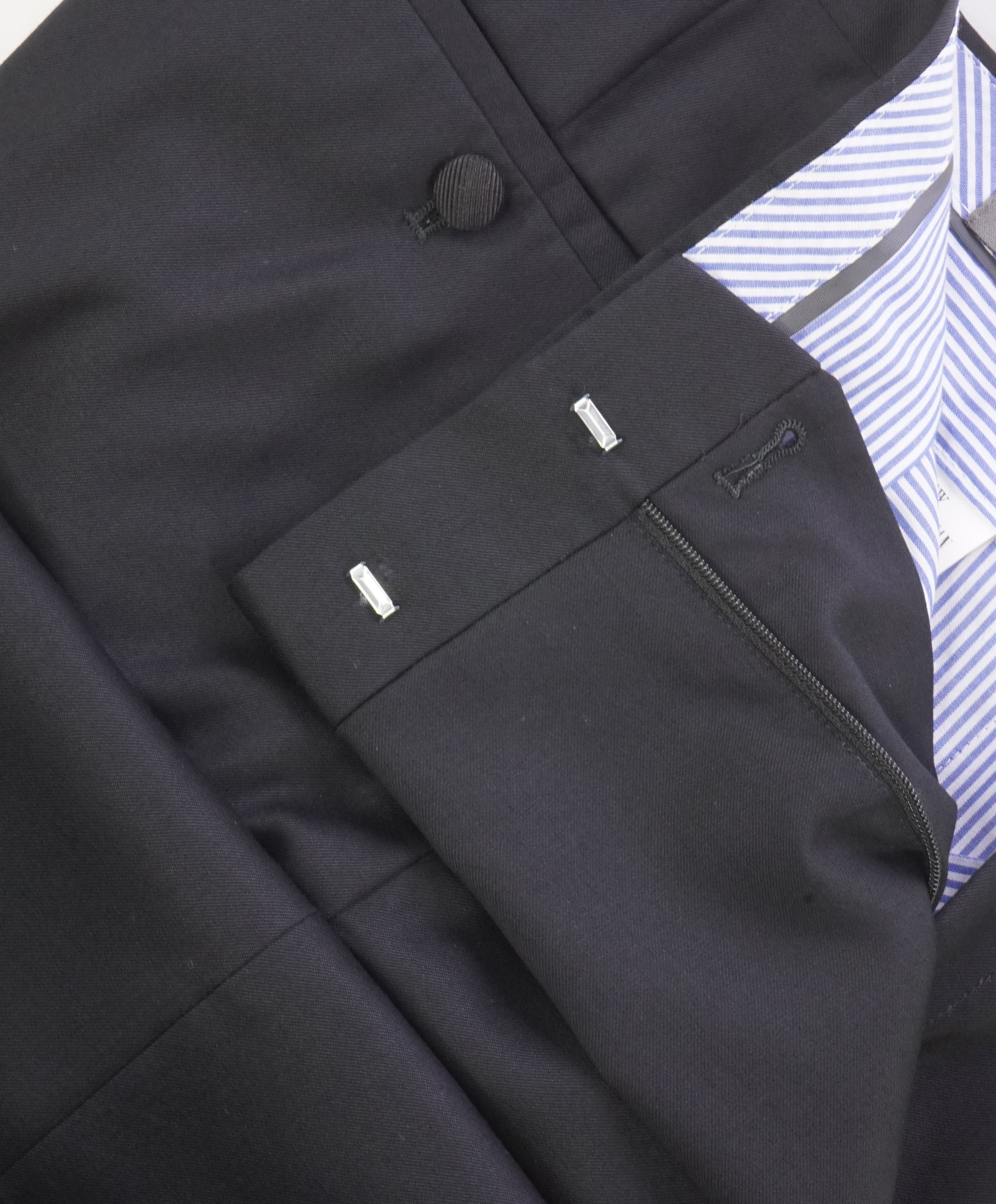 MICHAEL BASTIAN - Black Tuxedo Dinner Flat Front Dress Pants - 33W