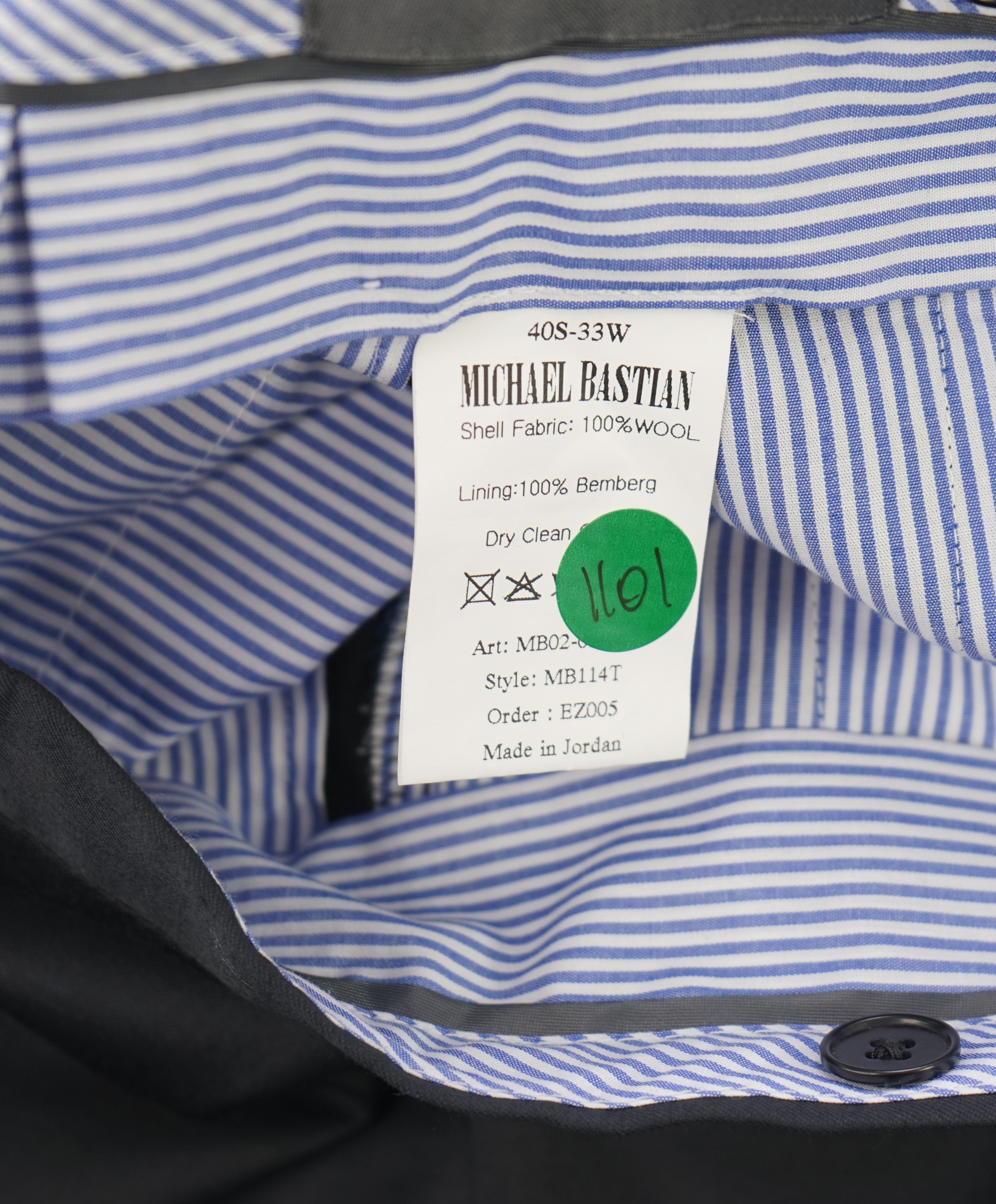 MICHAEL BASTIAN - Black Tuxedo Dinner Flat Front Dress Pants - 33W