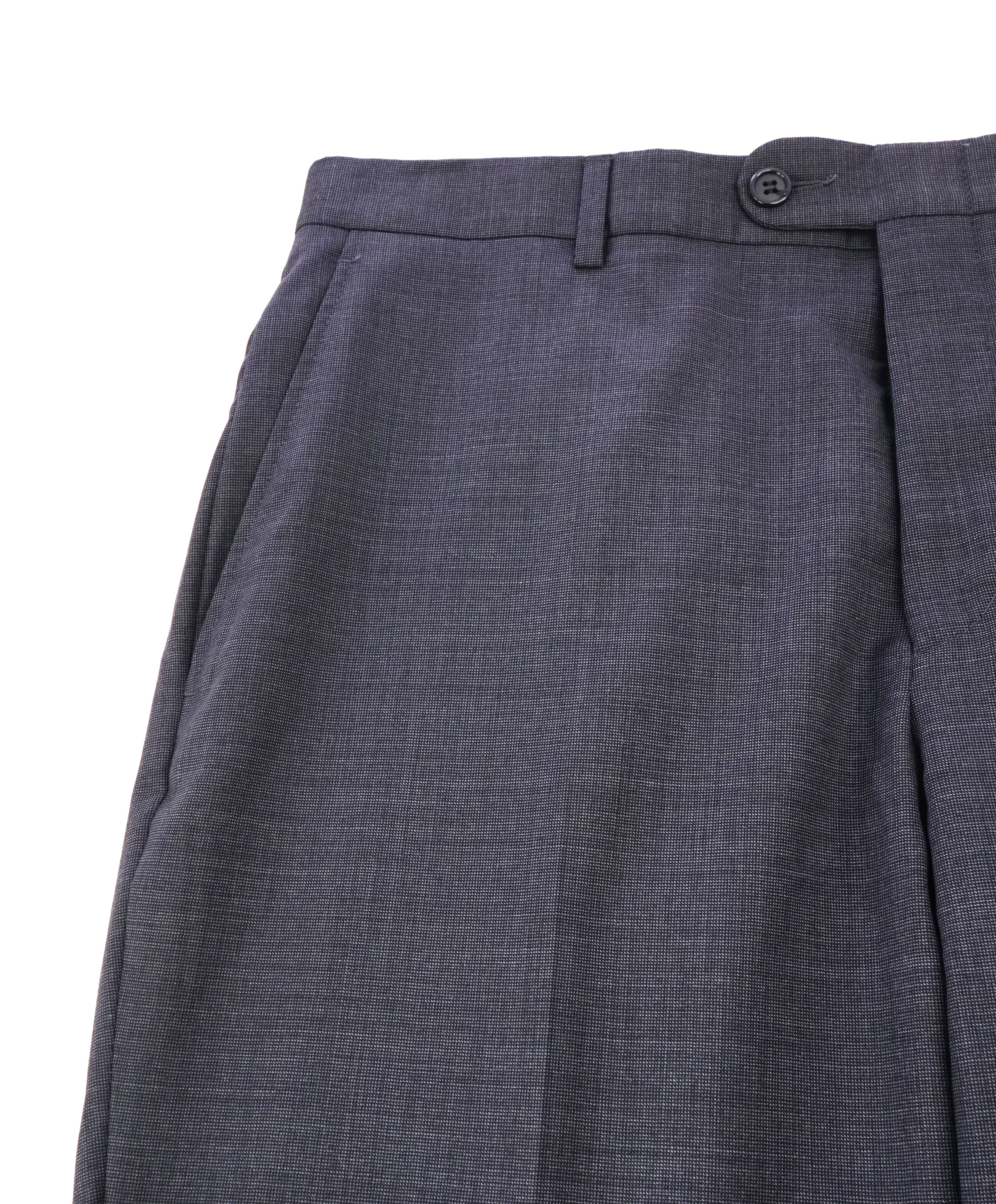 HICKEY FREEMAN - Gray Birdseye Wool Flat Front Dress Pants - 33W