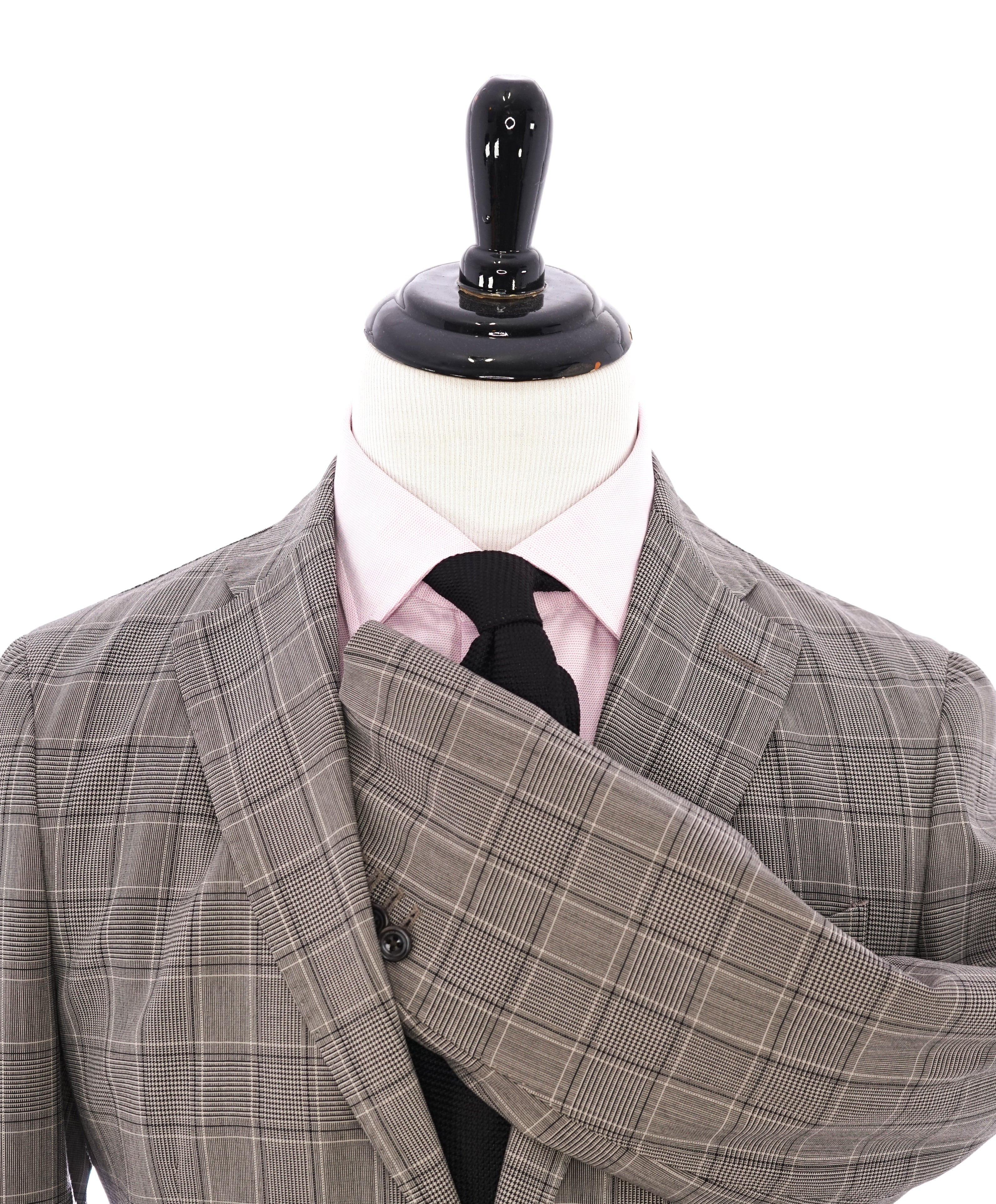BOGLIOLI -Milano Semi-Lined Deconstructed Wool Gray/Beige Plaid Check Suit - 40R