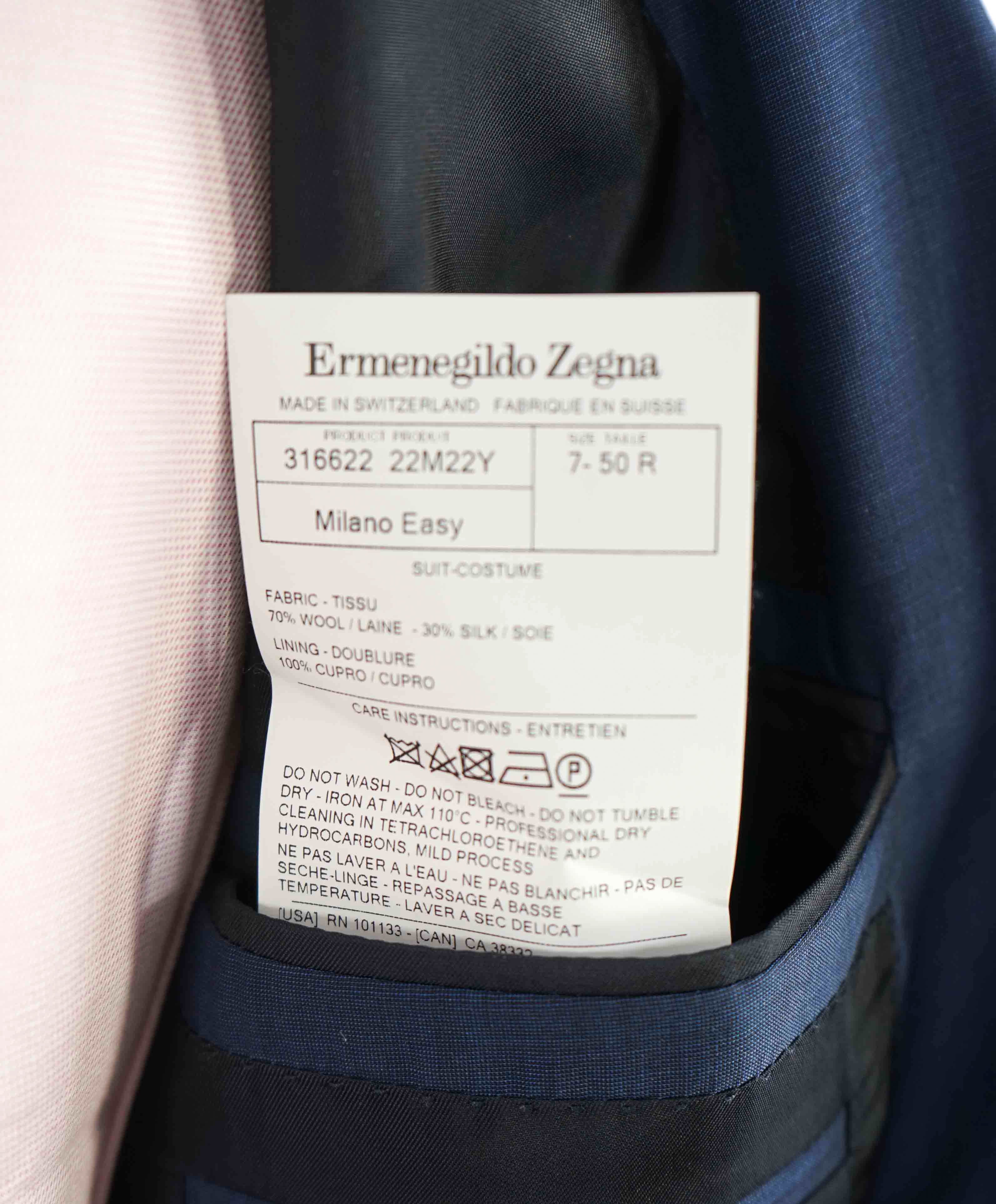 $4,995 ERMENEGILDO ZEGNA -“LEGGERISSIMO" Premium SILK Blue Suit - 40R