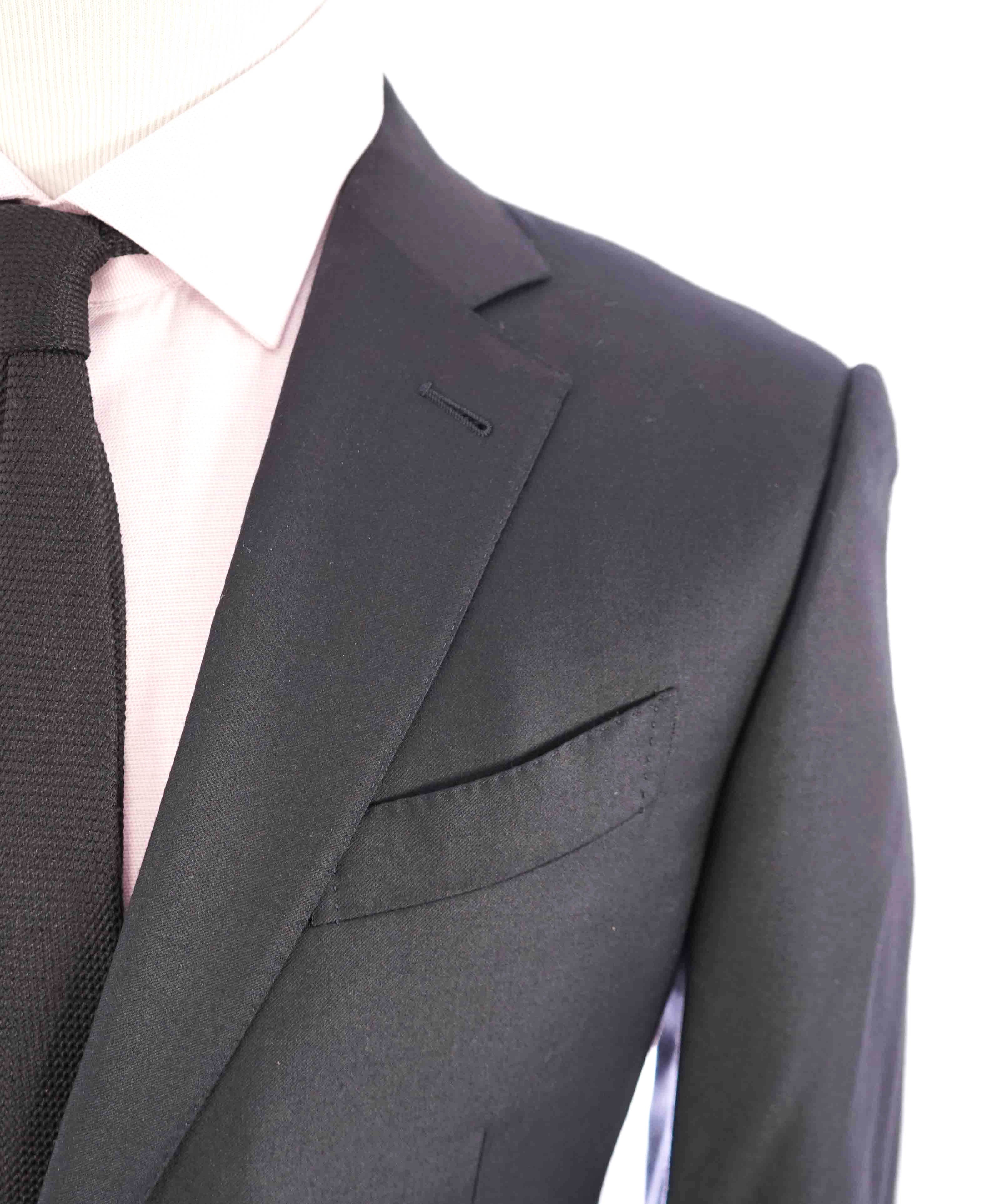 $3,995 ERMENEGILDO ZEGNA -"TROFEO" MILANO Black CLOSET STAPLE Suit - 42R