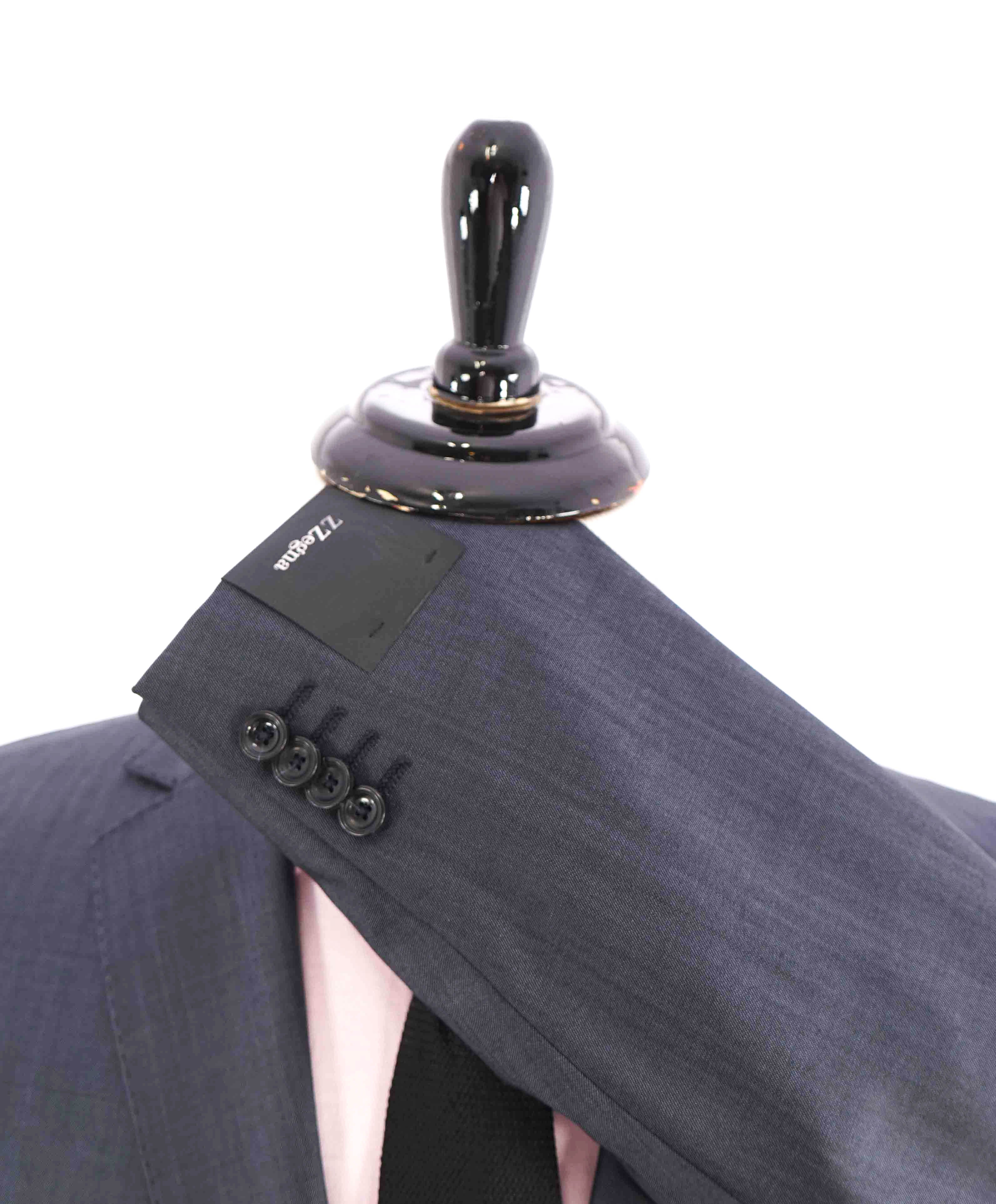 $995 Z ZEGNA - Steel Blue Sharkskin *WOOL / MOHAIR* Blazer - 40R