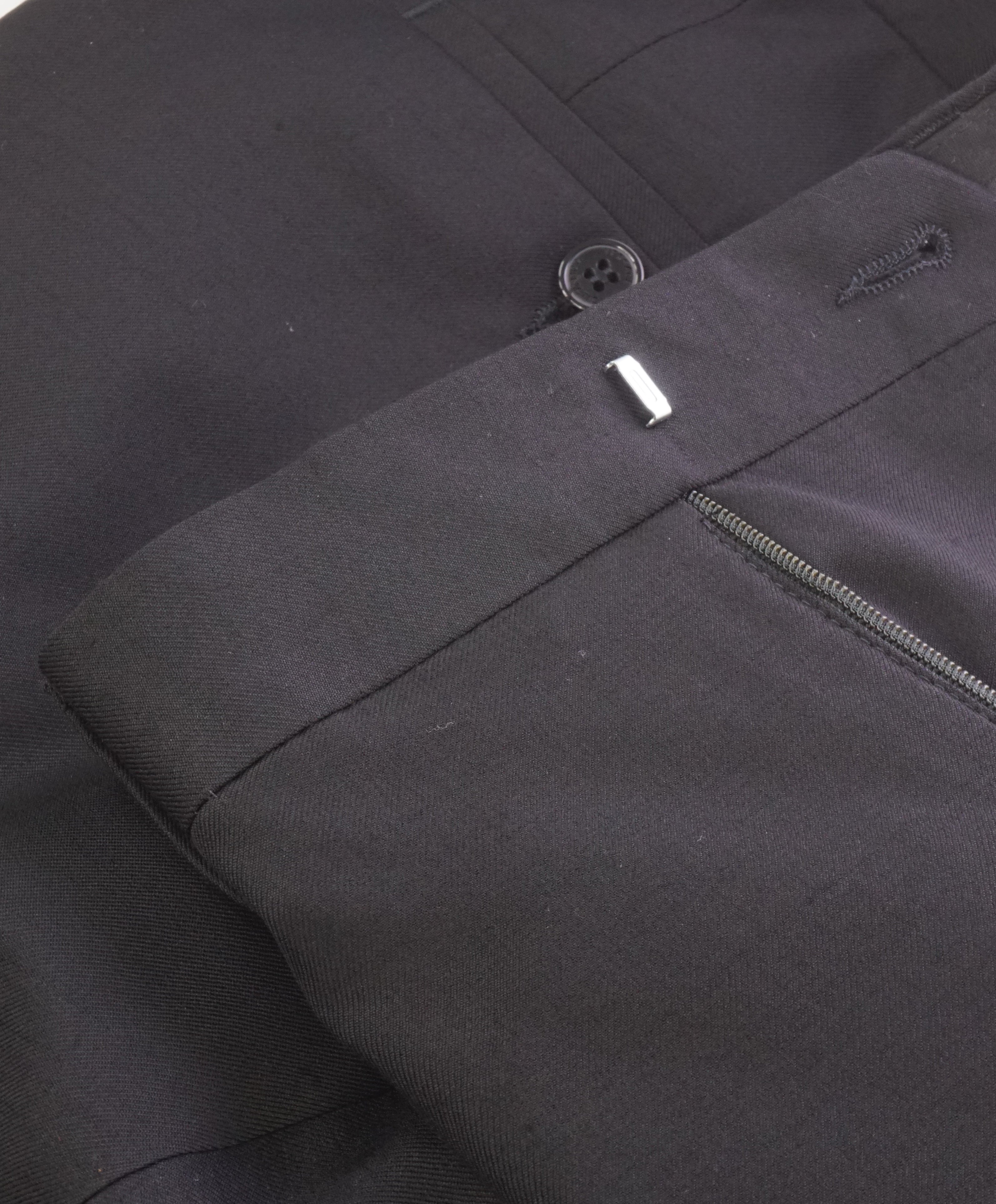 VERSACE COLLECTION - Flat Front Solid Black Dress Pants - 38W