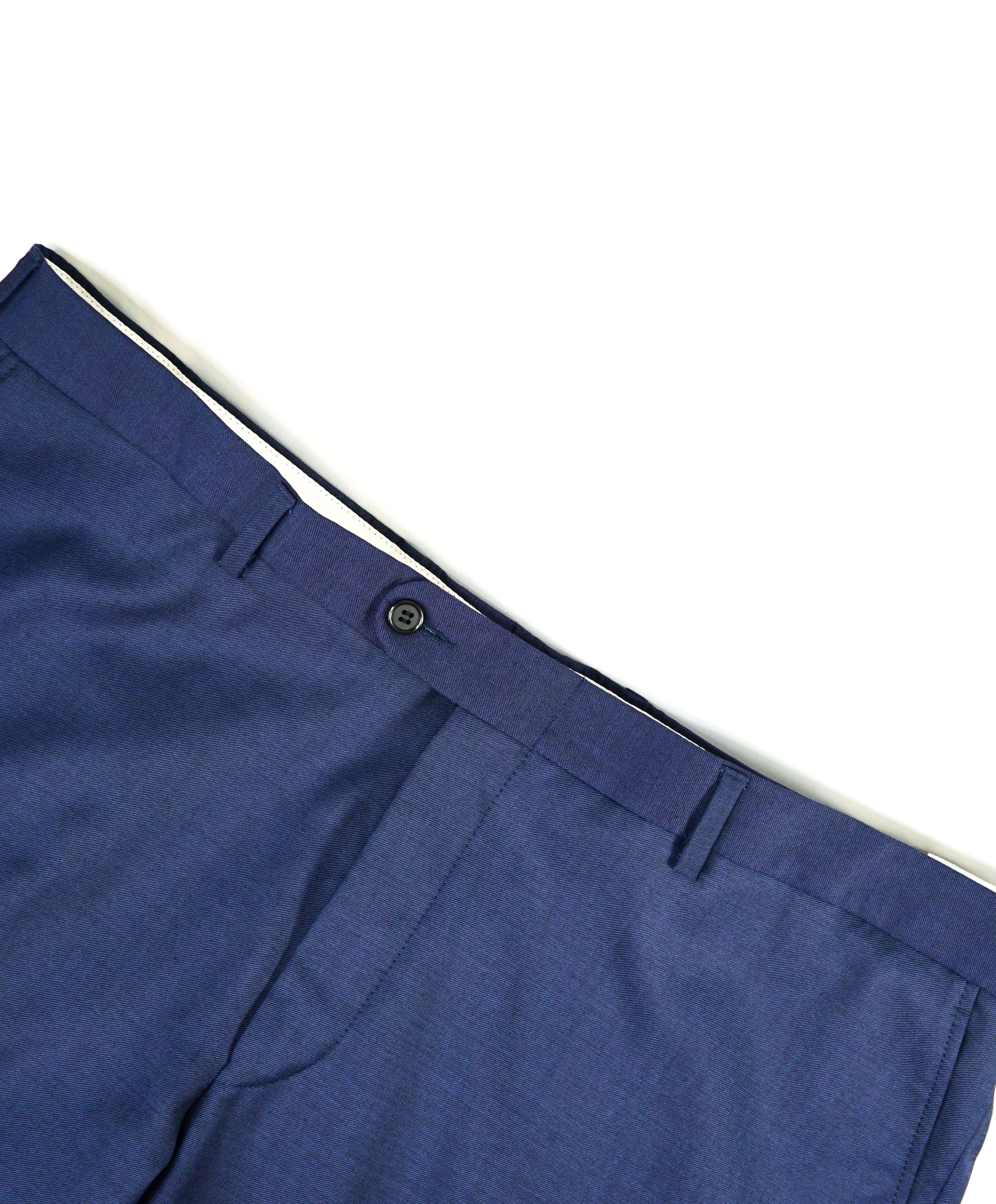 HICKEY FREEMAN - Bold Blue Wool Flat Front Dress Pants - 38W